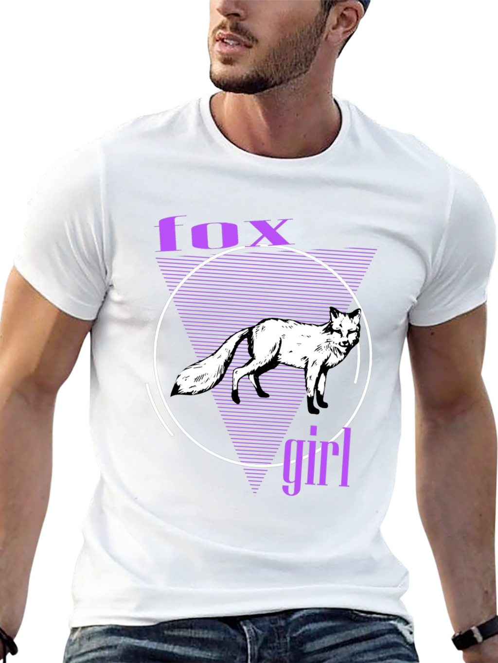 Fox Girl Graphic Tee - Black Cotton T-Shirt
