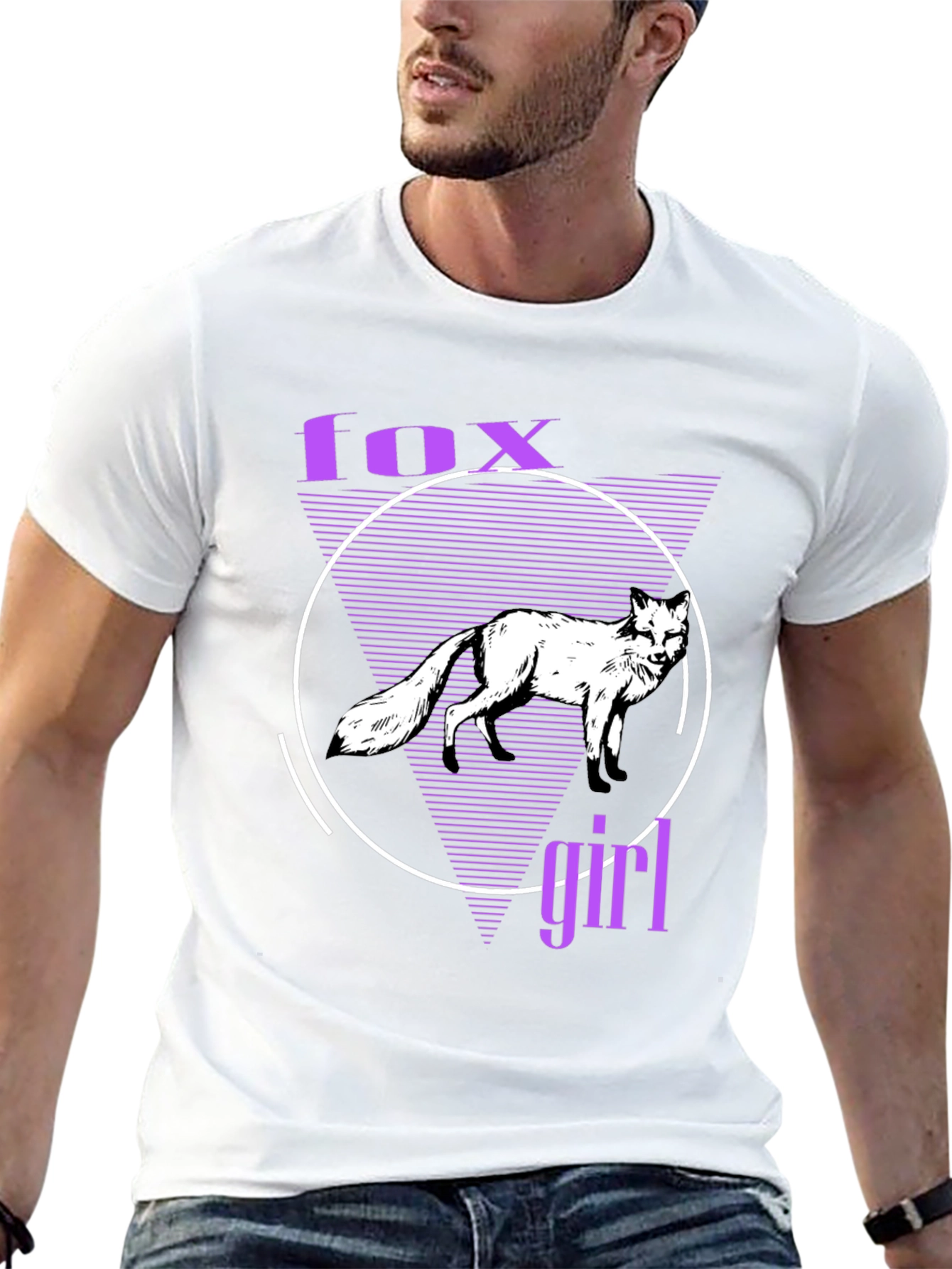Fox Girl Graphic Tee - Black Cotton T-Shirt