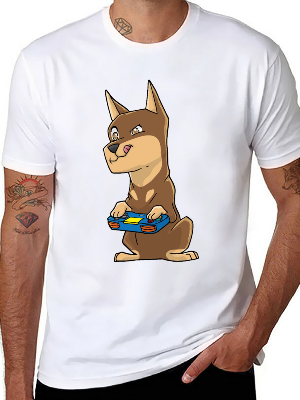 Dog Gamer T-Shirt - Funny Canine Video Game Tee