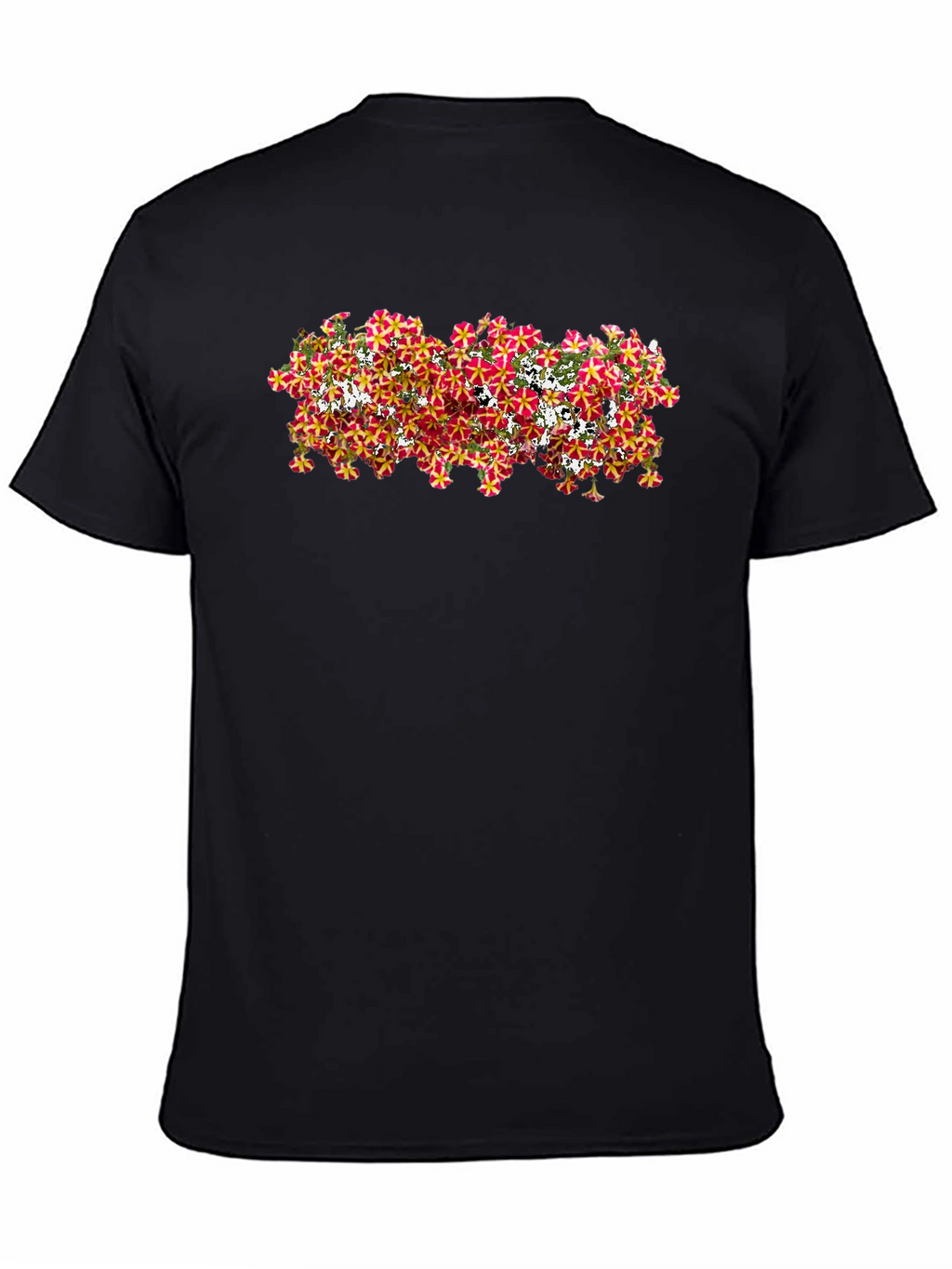 Floral Pattern Black T-Shirt