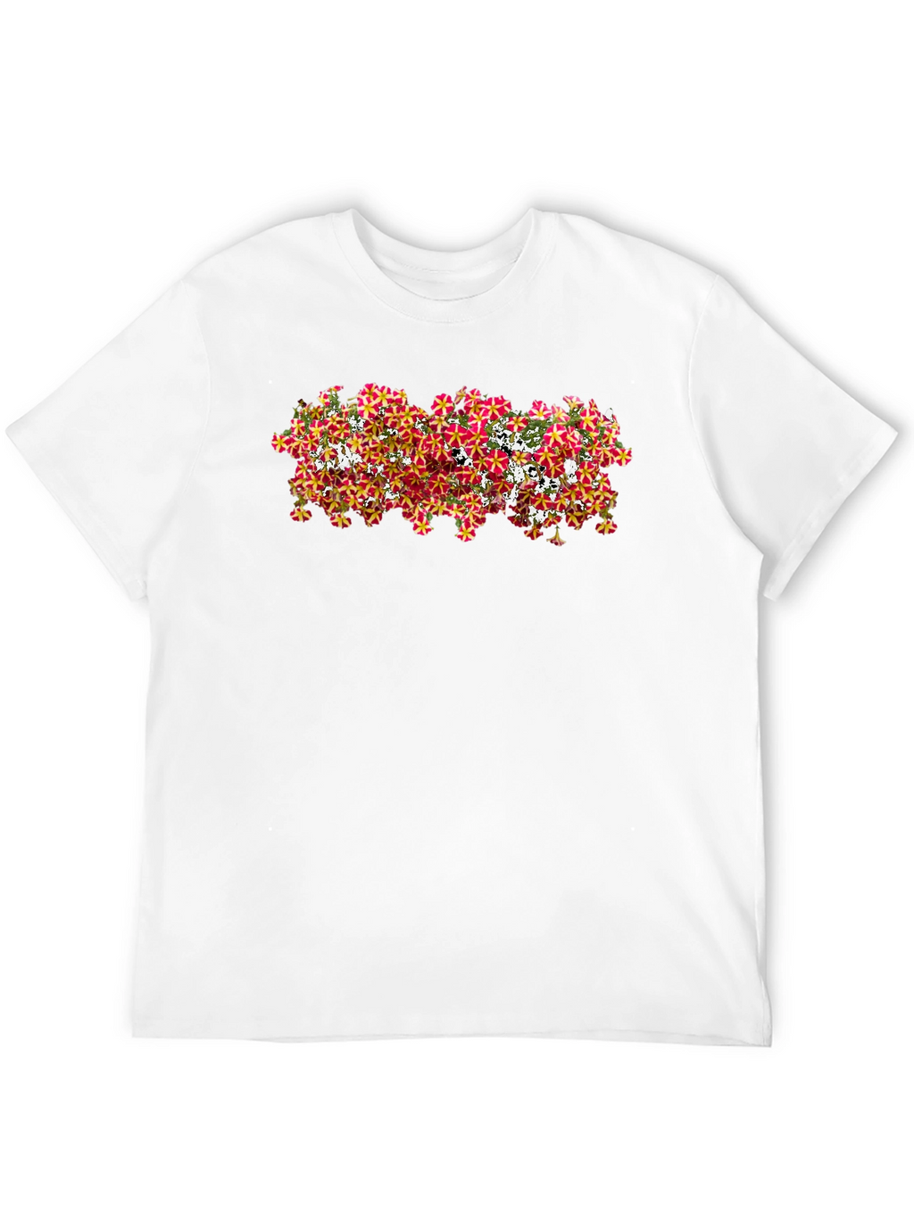 Floral Pattern Black T-Shirt
