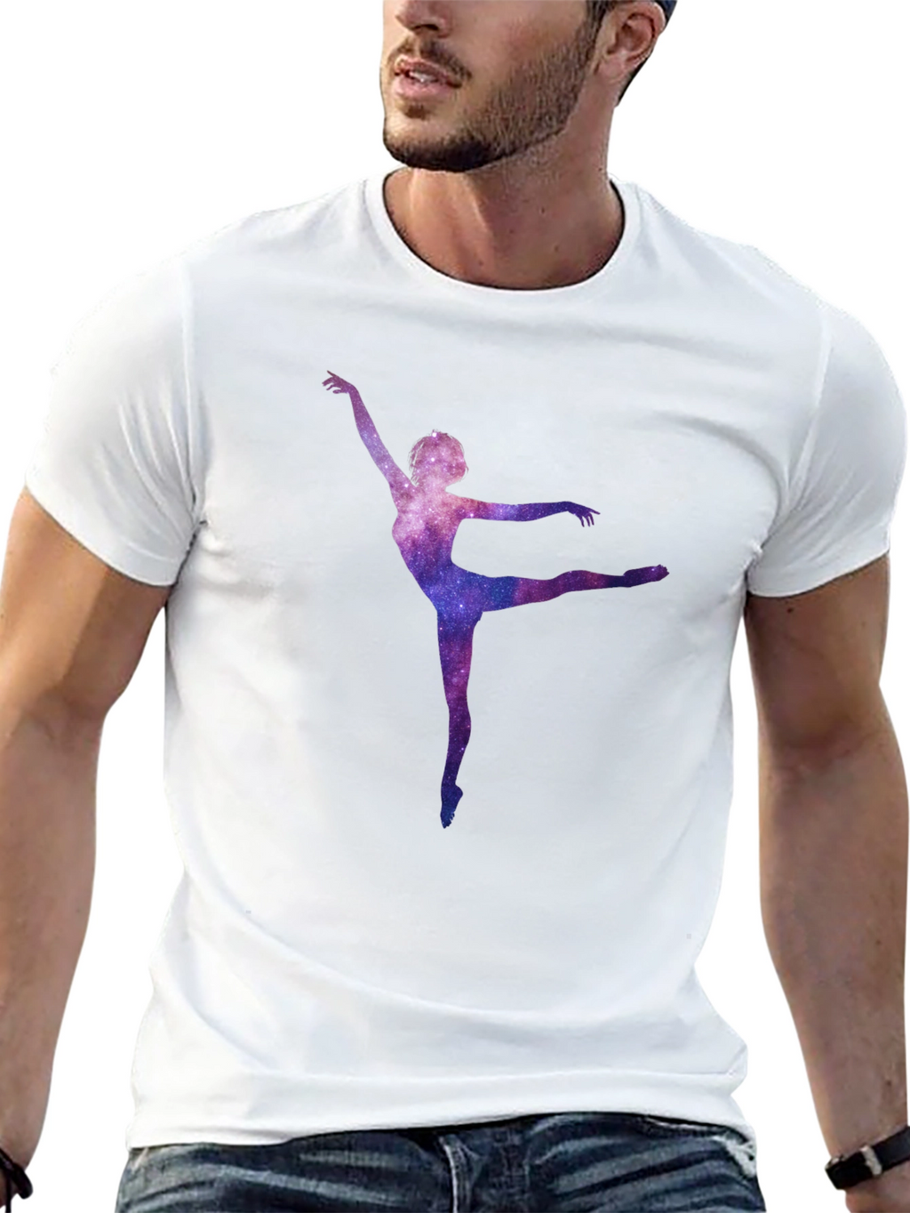 Galaxy Ballerina Black T-Shirt