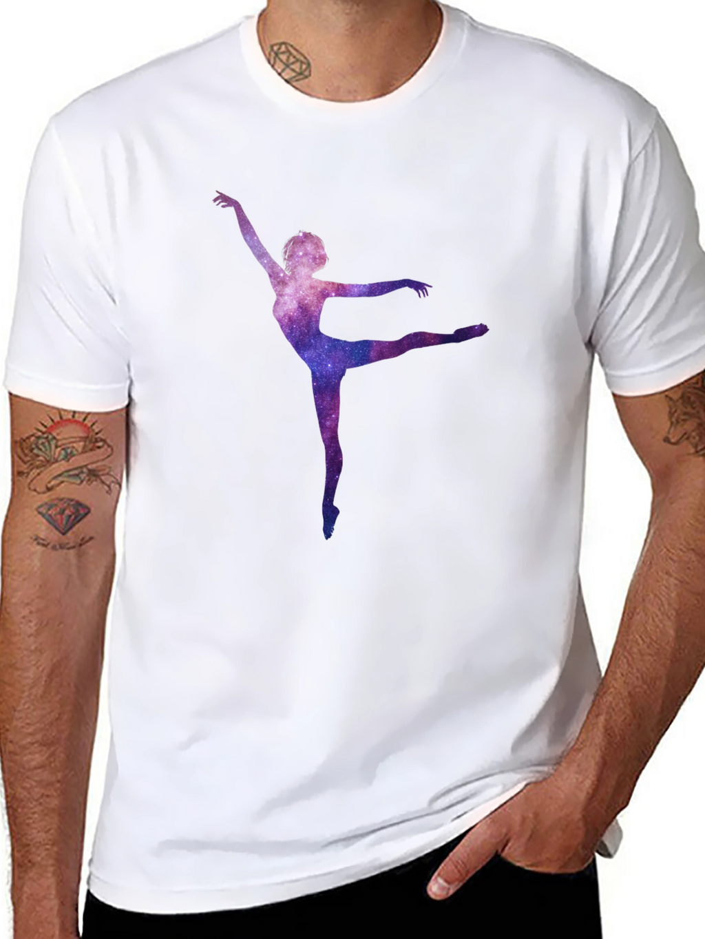 Galaxy Ballerina Black T-Shirt