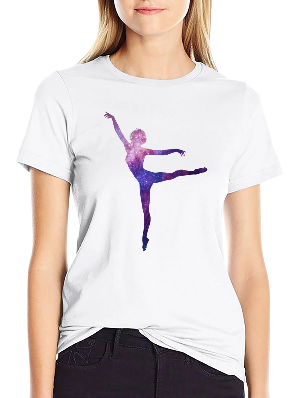 Galaxy Ballerina Black T-Shirt