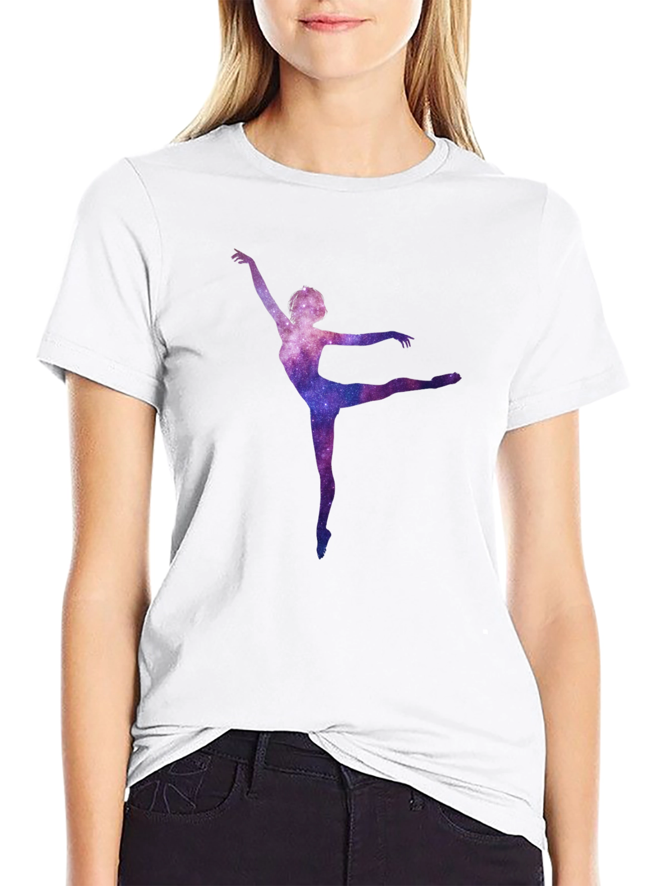 Galaxy Ballerina Black T-Shirt