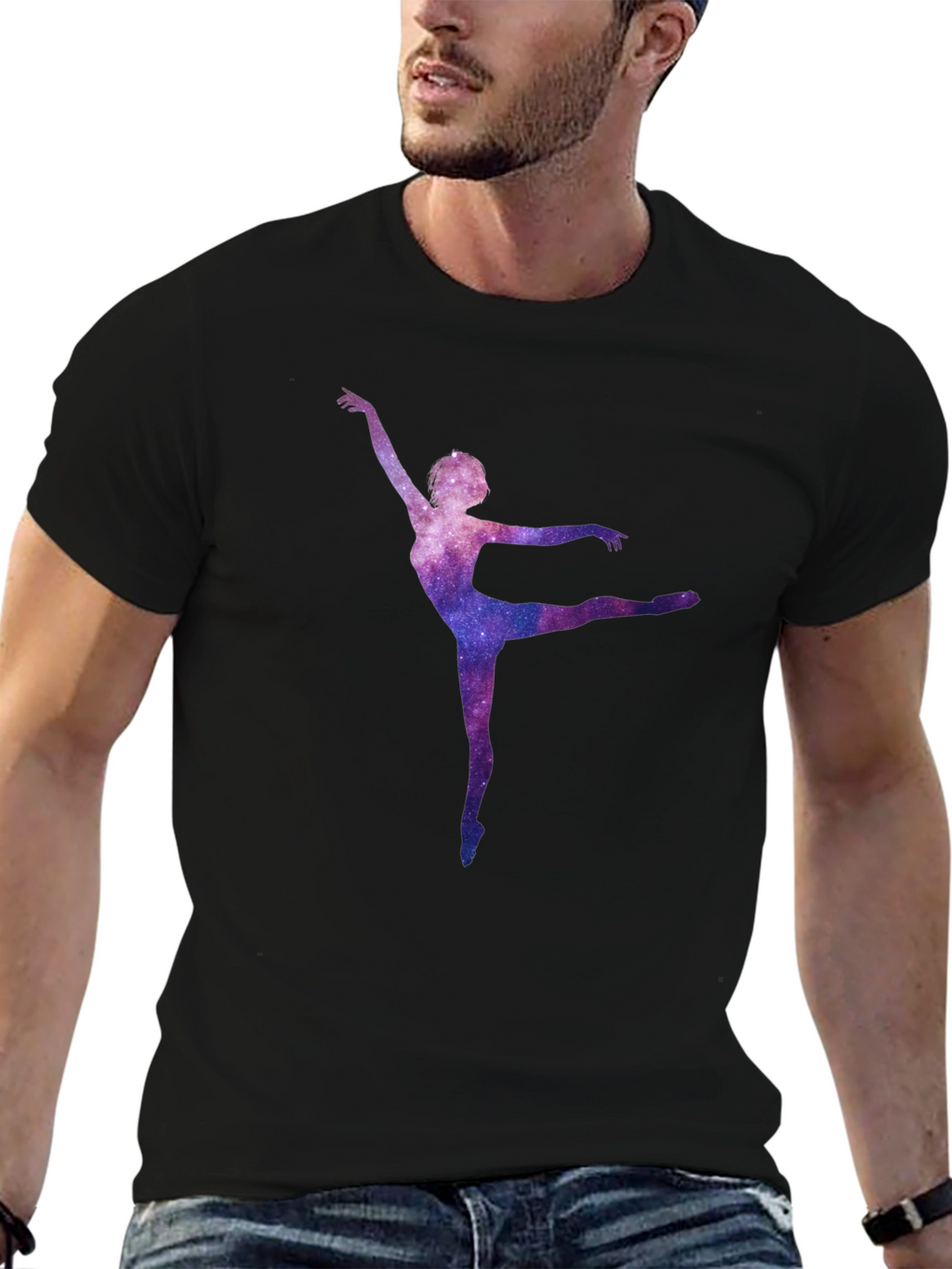 Galaxy Ballerina Black T-Shirt
