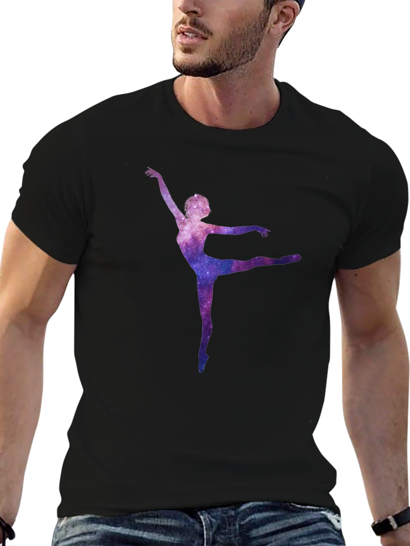 Galaxy Ballerina Black T-Shirt