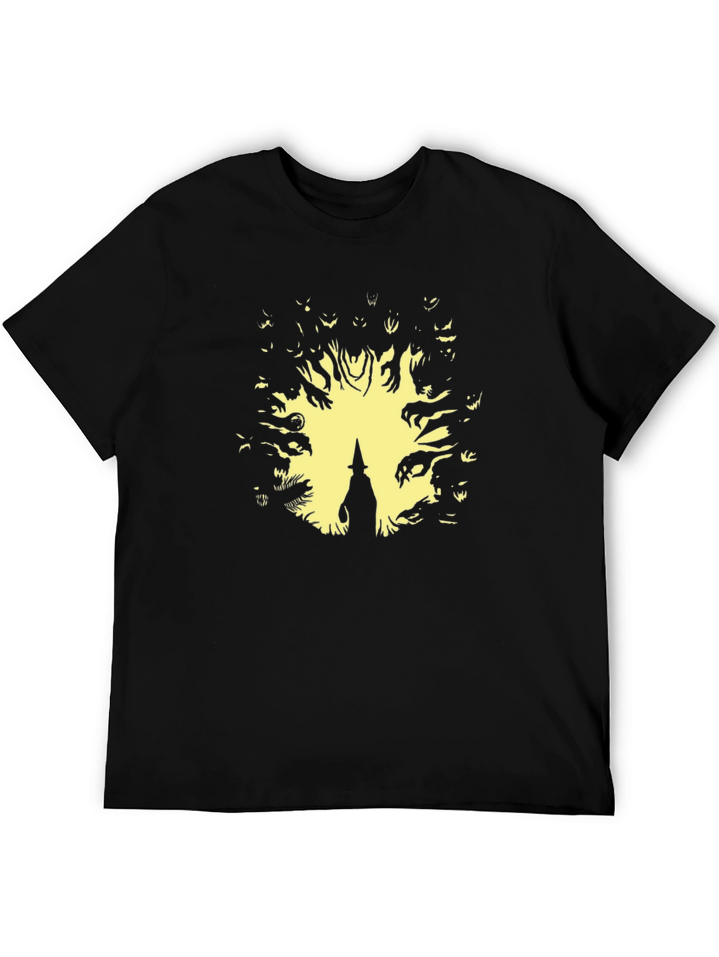 Halloween Witch Graphic Tee - Mens Black T-Shirt