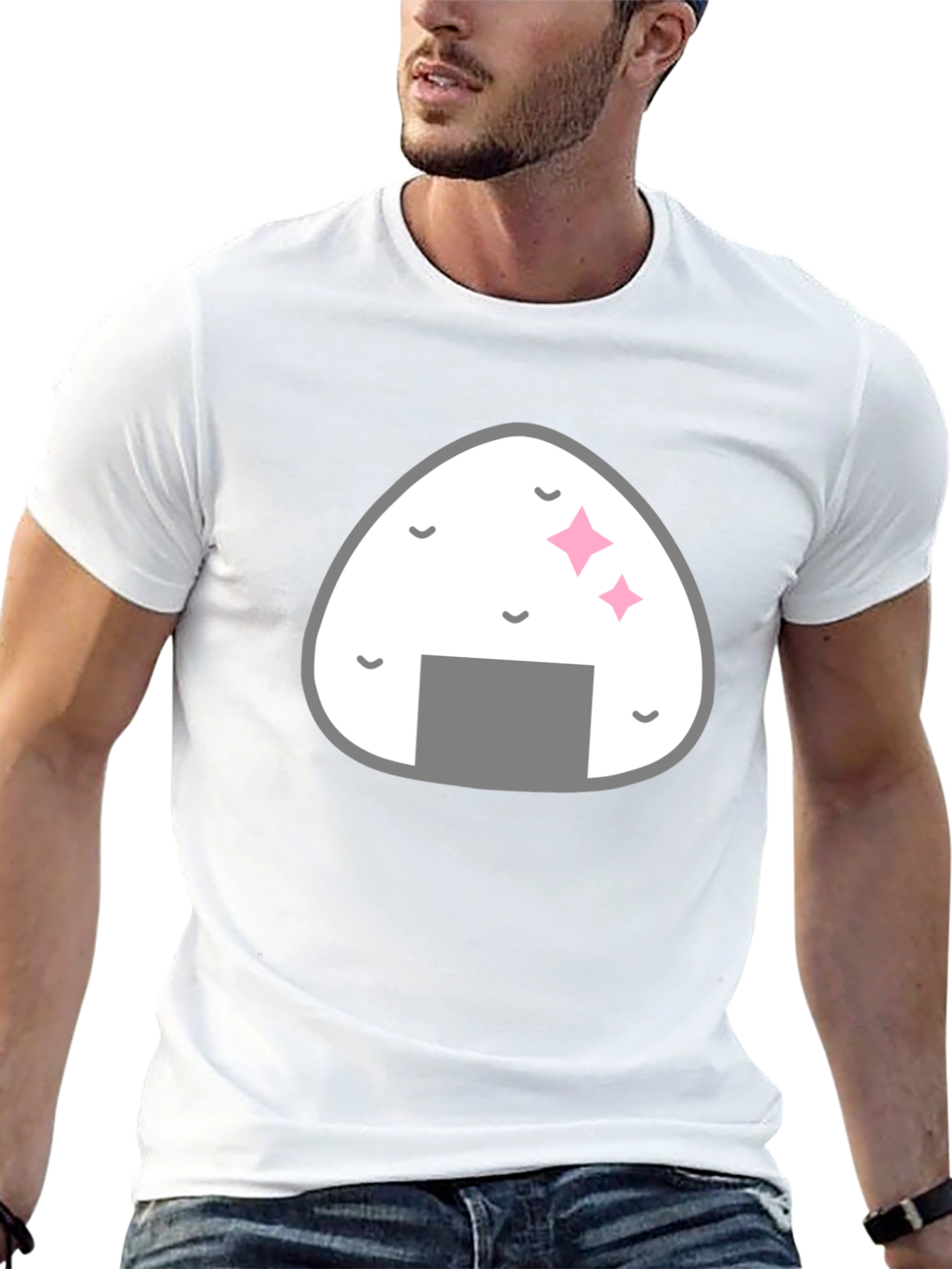 Onigiri Graphic Black T-Shirt - Foodie Fashion