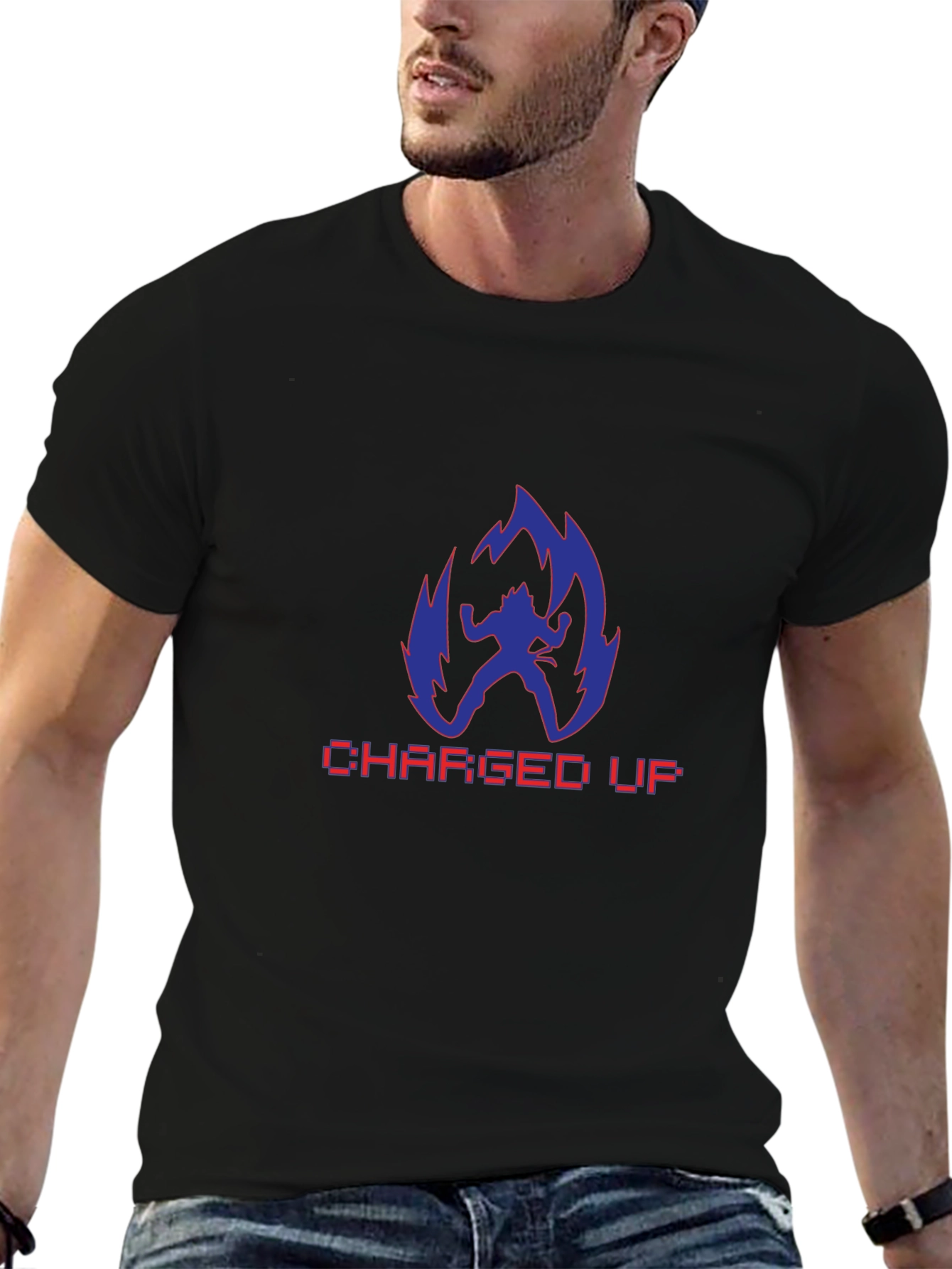 Charged Up Anime T-Shirt - Black