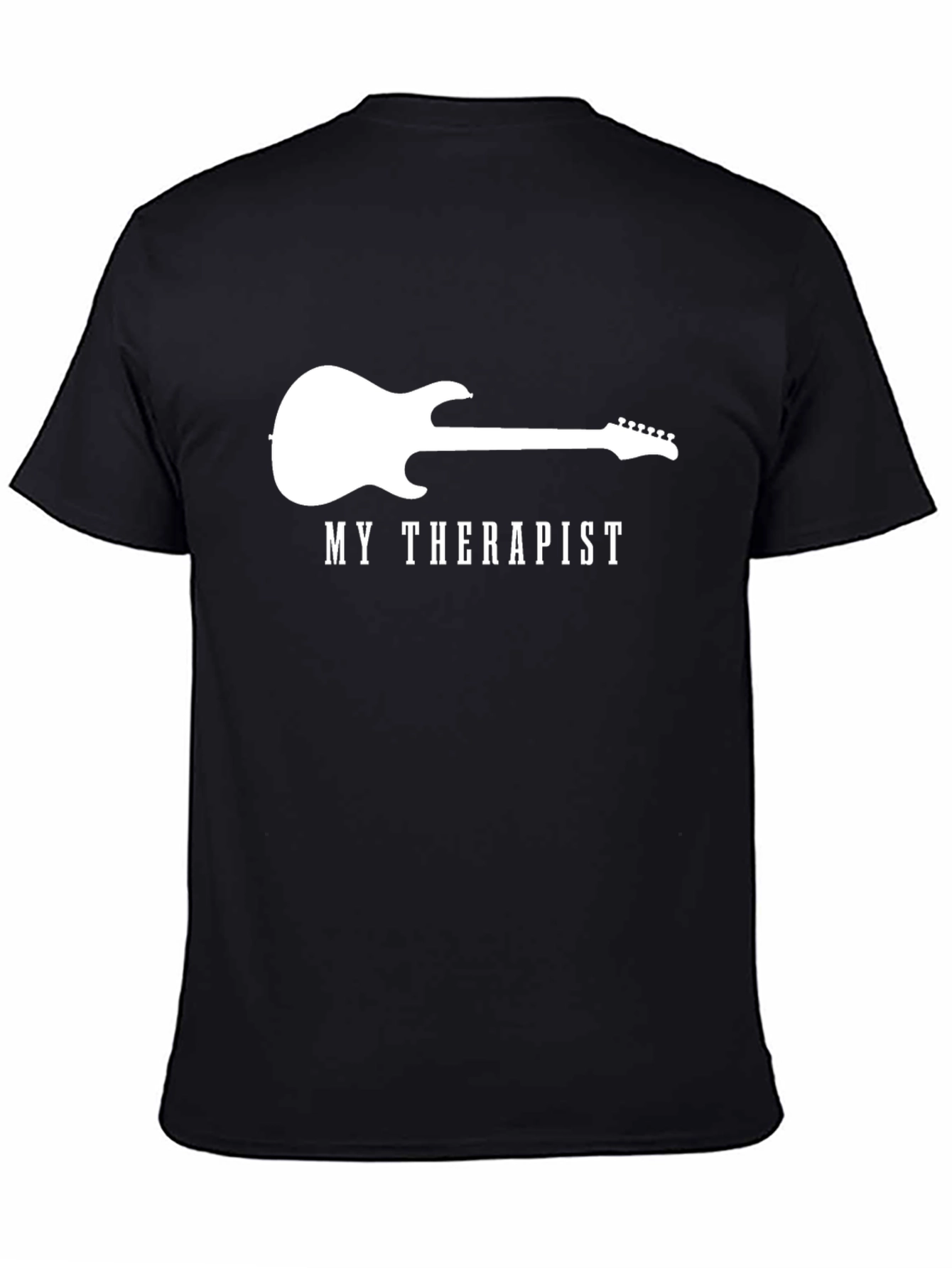 Guitar Therapist Mens Black T-Shirt