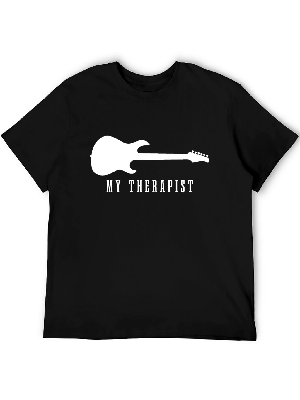 Guitar Therapist Mens Black T-Shirt