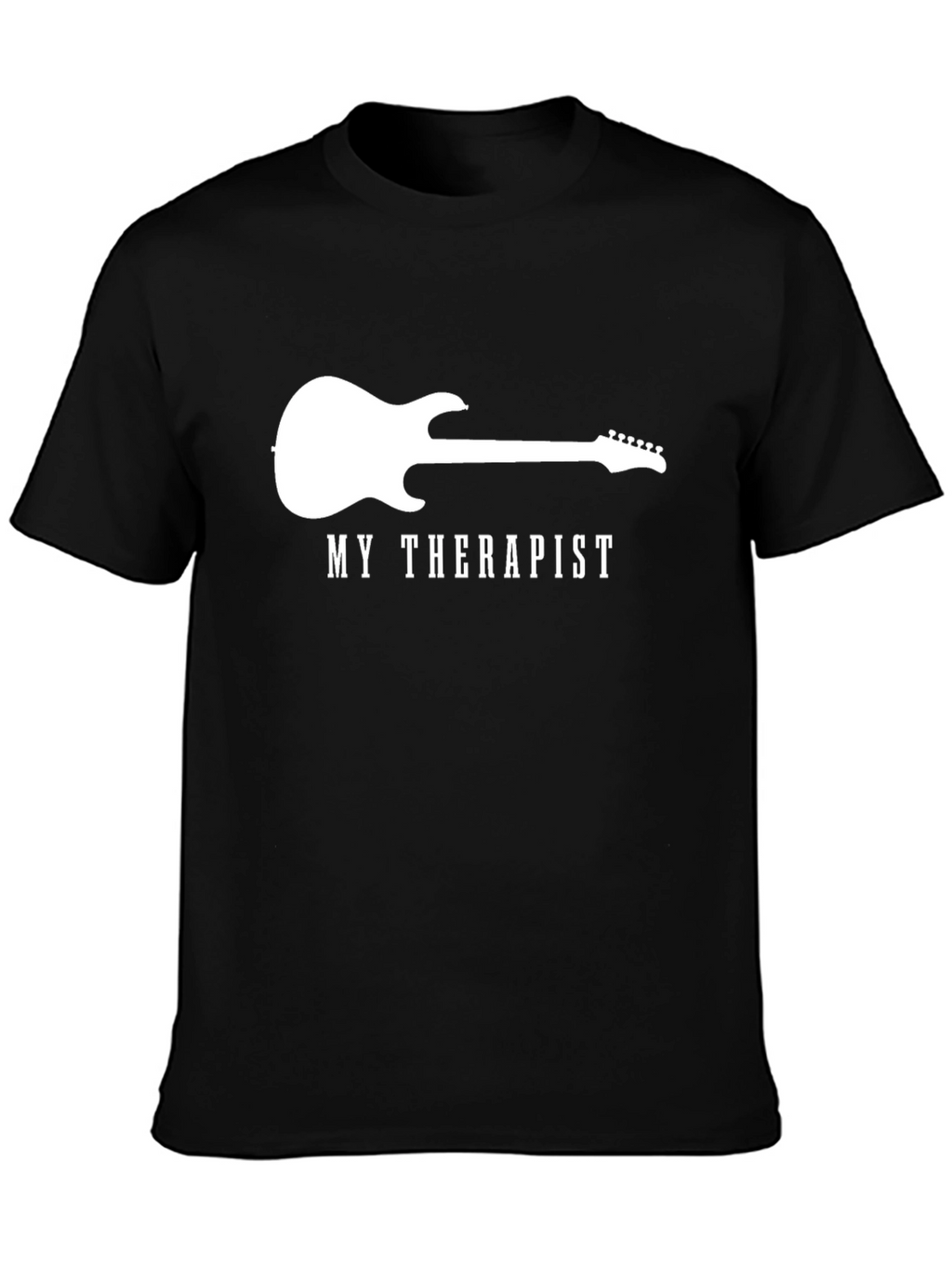 Guitar Therapist Mens Black T-Shirt