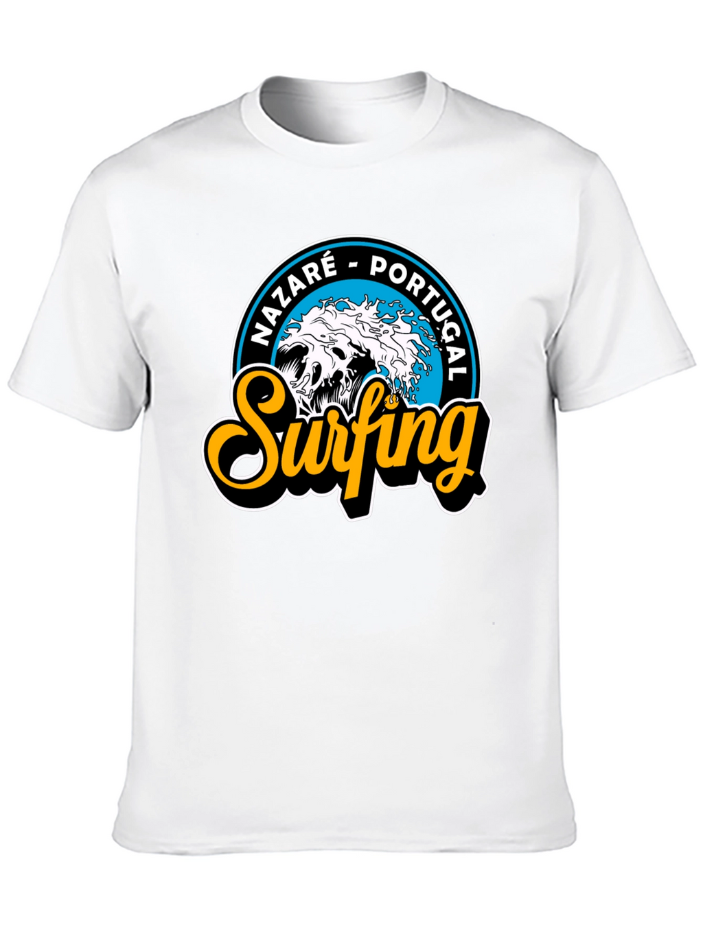 Nazaré Portugal Surfing T-Shirt - Black