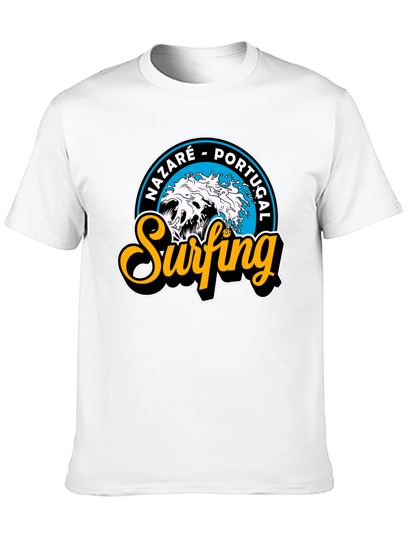 Nazaré Portugal Surfing T-Shirt - Black