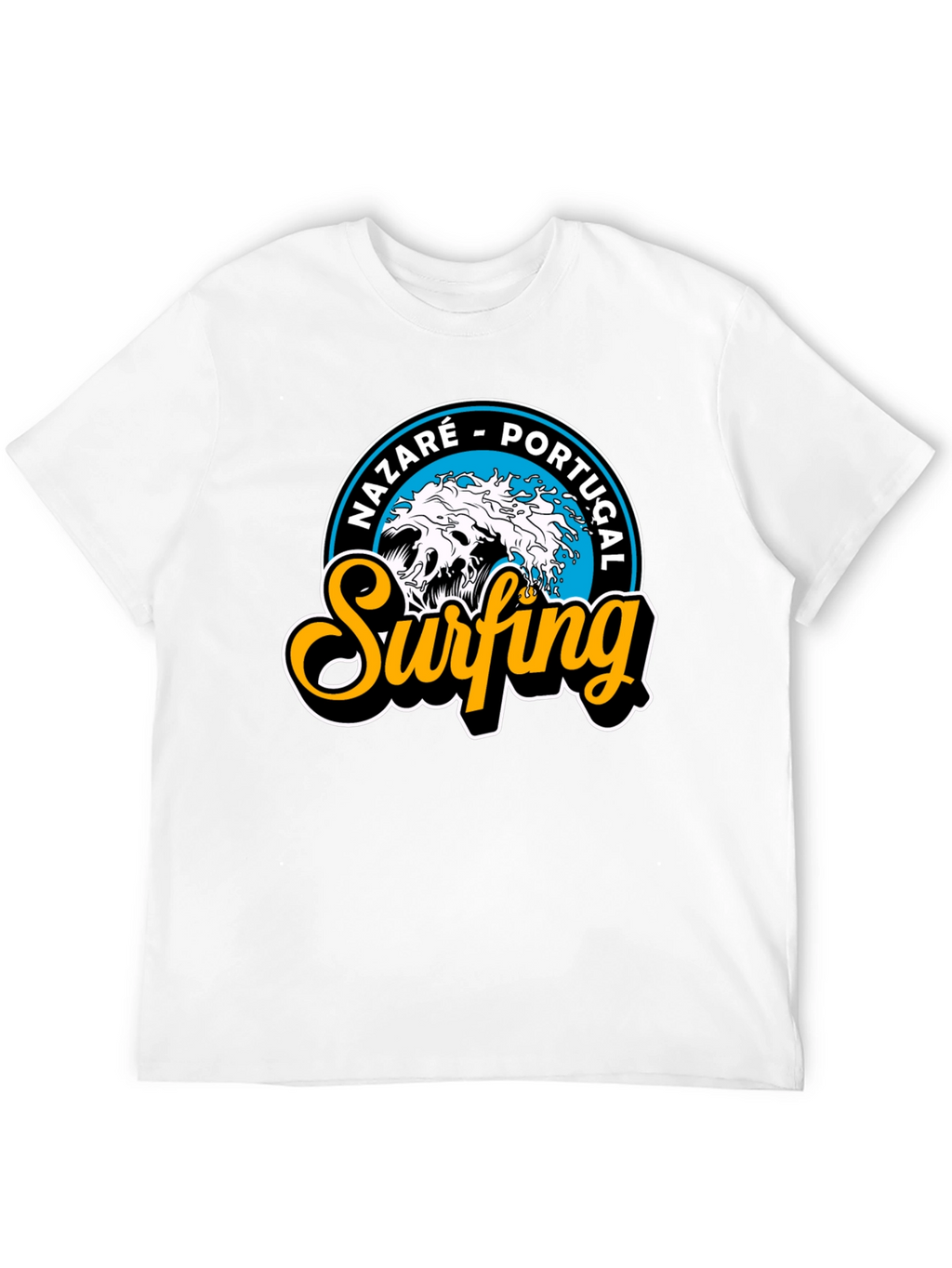 Nazaré Portugal Surfing T-Shirt - Black