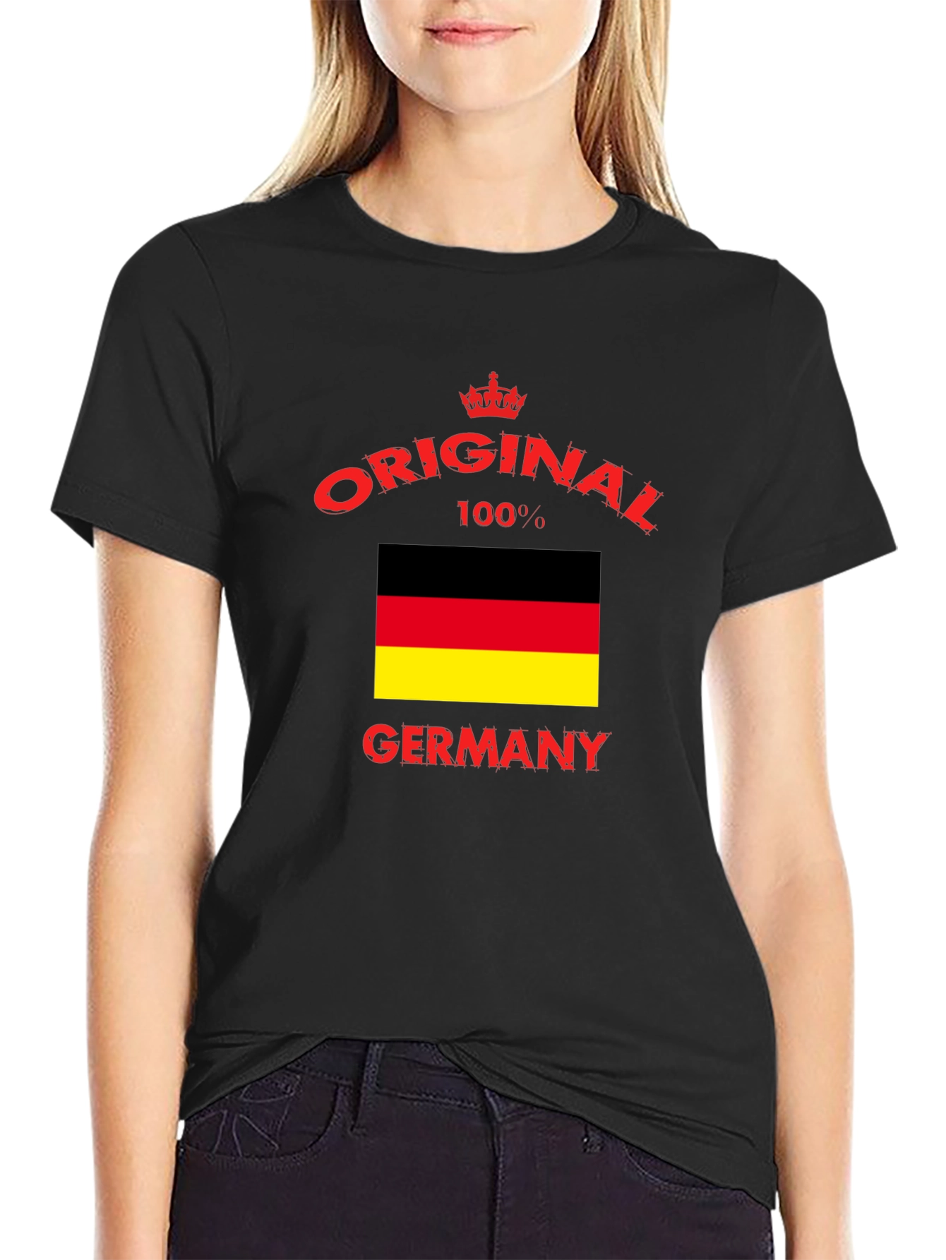 Original Germany Flag Graphic Tee - Black Cotton T-Shirt