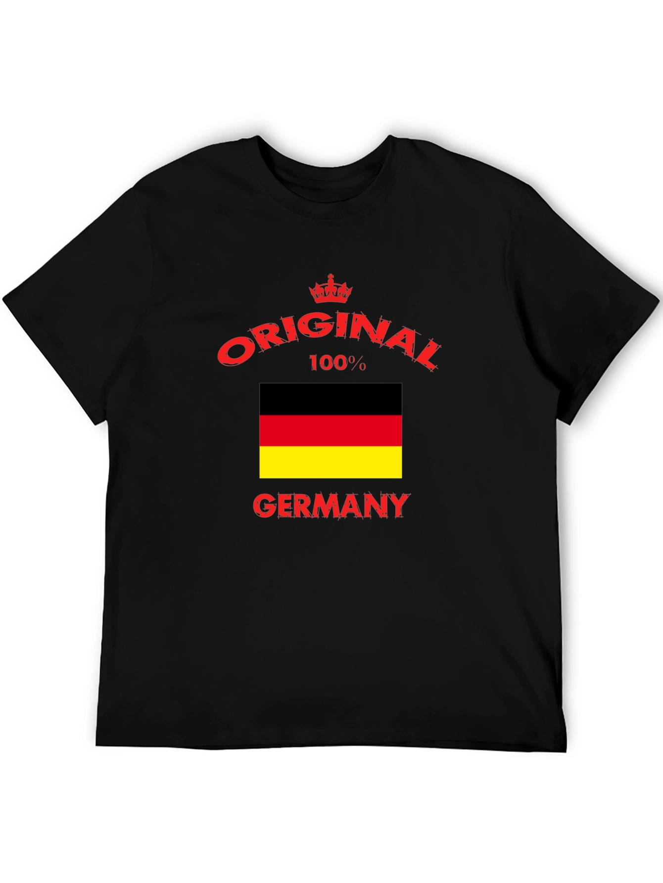 Original Germany Flag Graphic Tee - Black Cotton T-Shirt