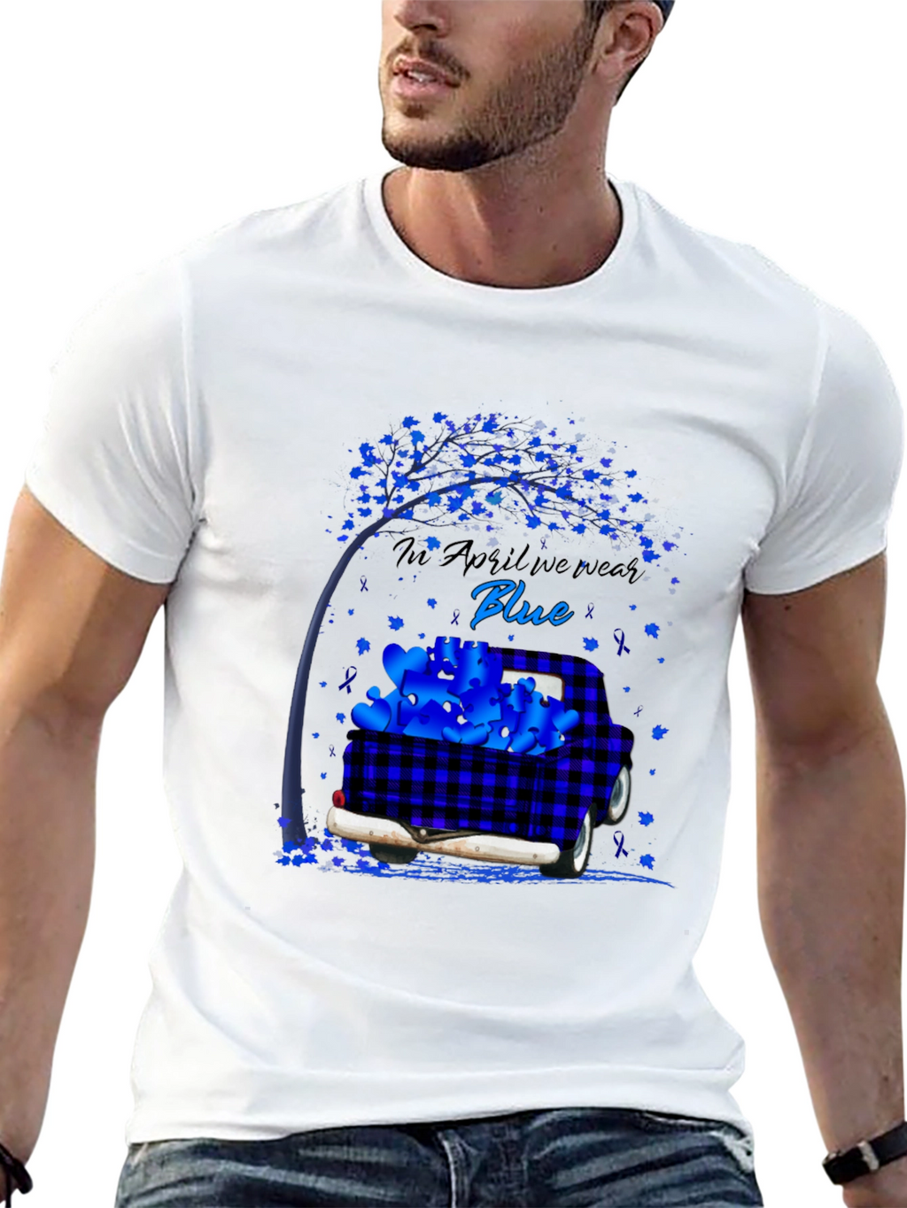 In April We Wear Blue Awareness T-Shirt