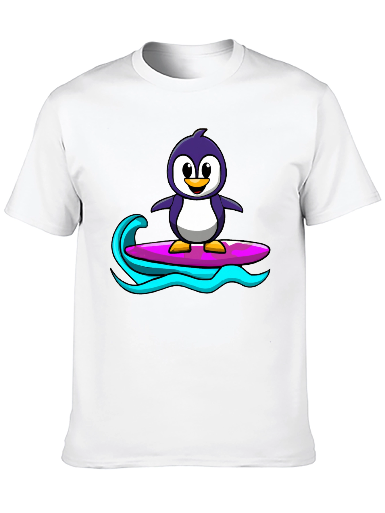 Penguin Surfing Graphic Tee - Black