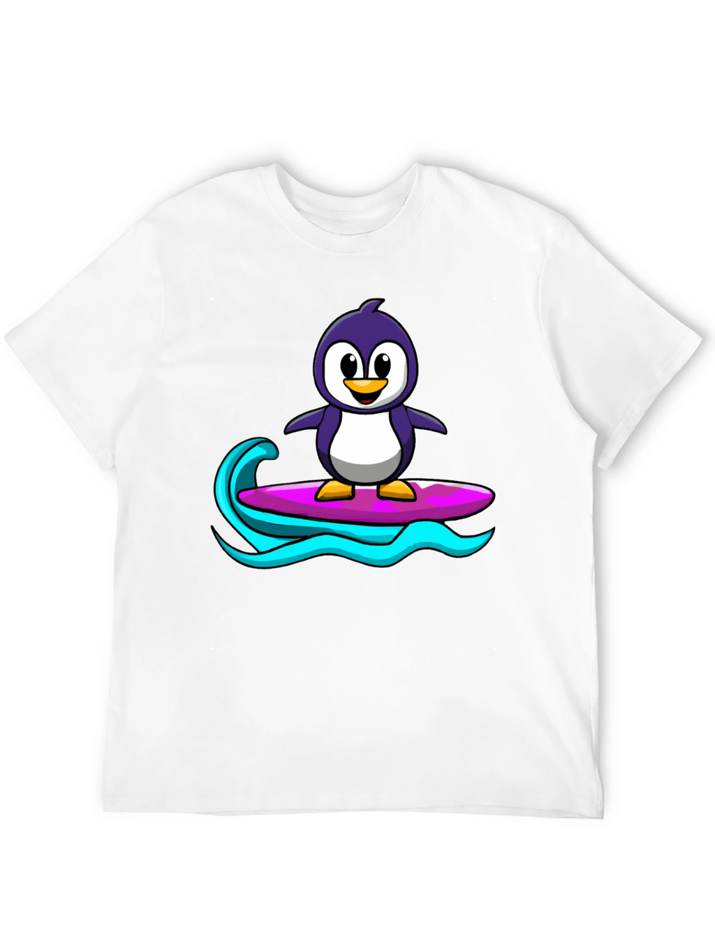 Penguin Surfing Graphic Tee - Black