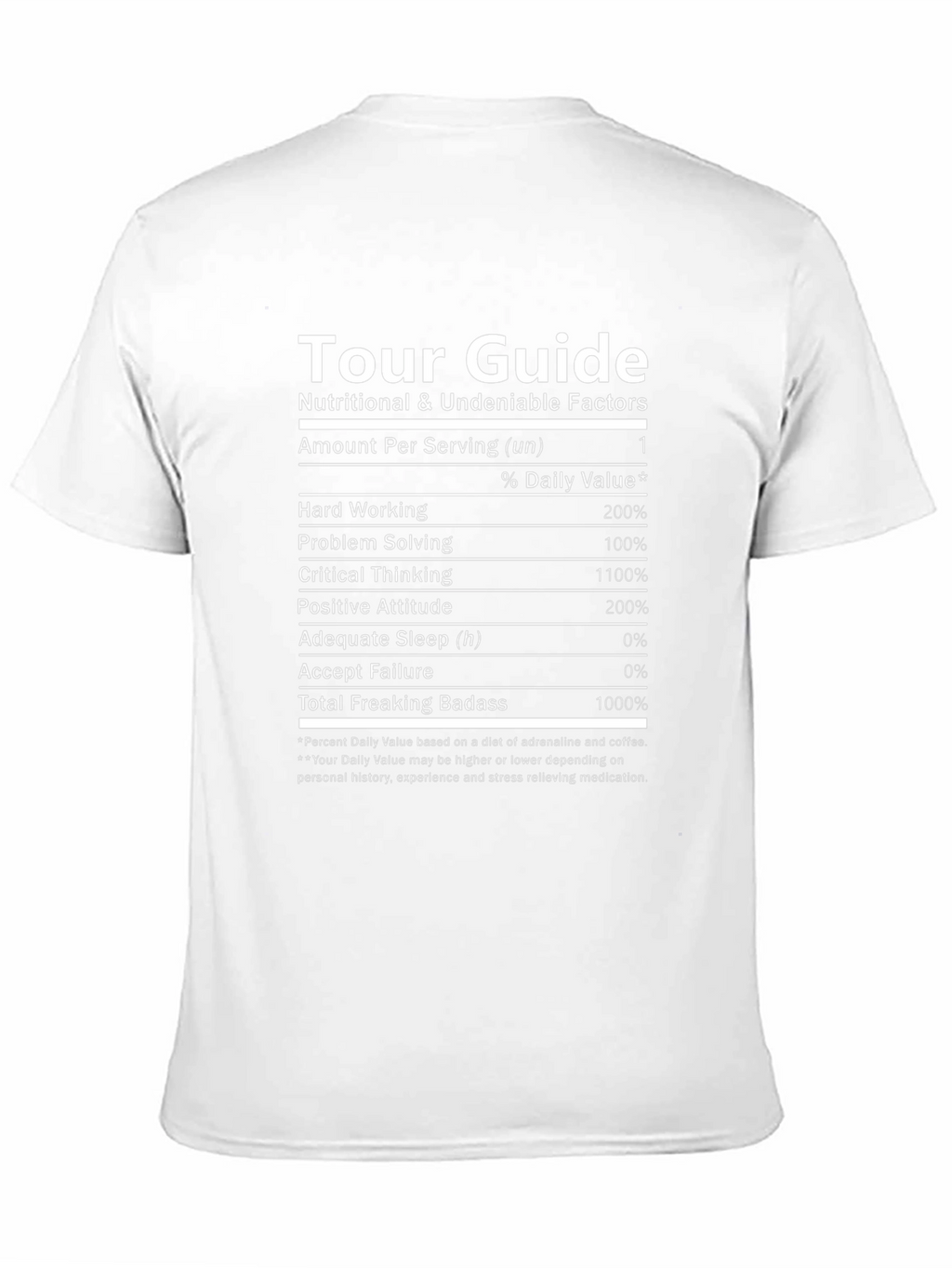 Tour Guide Nutritional Facts T-Shirt