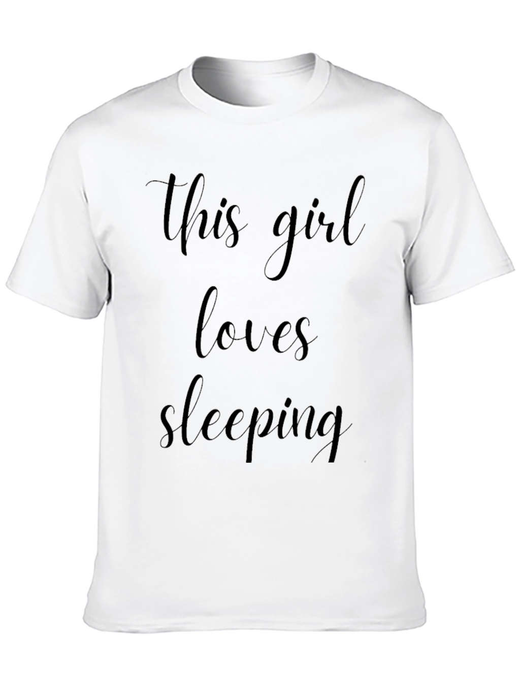 This Girl Loves Sleeping Black Graphic Tee