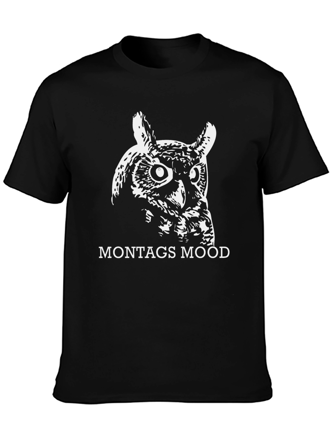 Mens Black Owl Montags Mood Graphic Tee