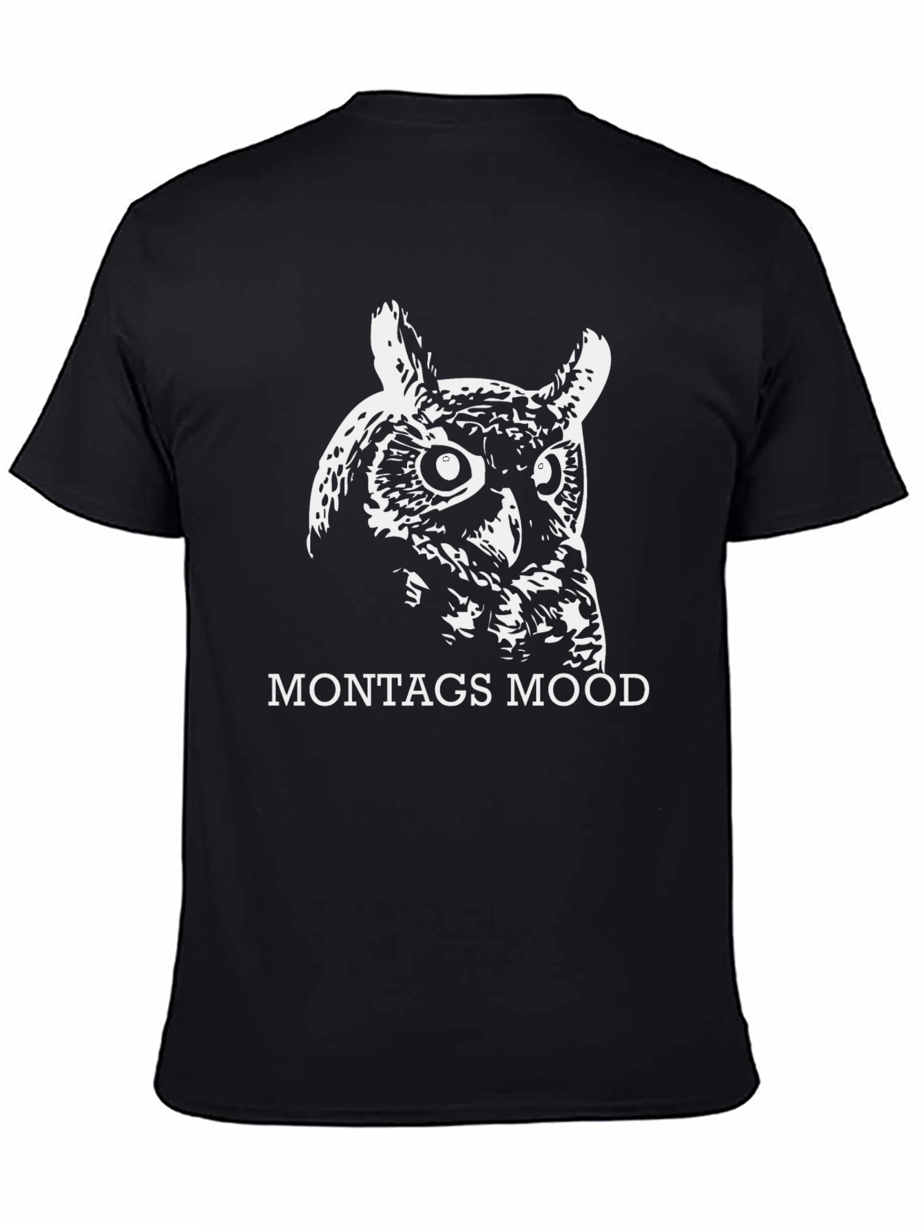 Mens Black Owl Montags Mood Graphic Tee