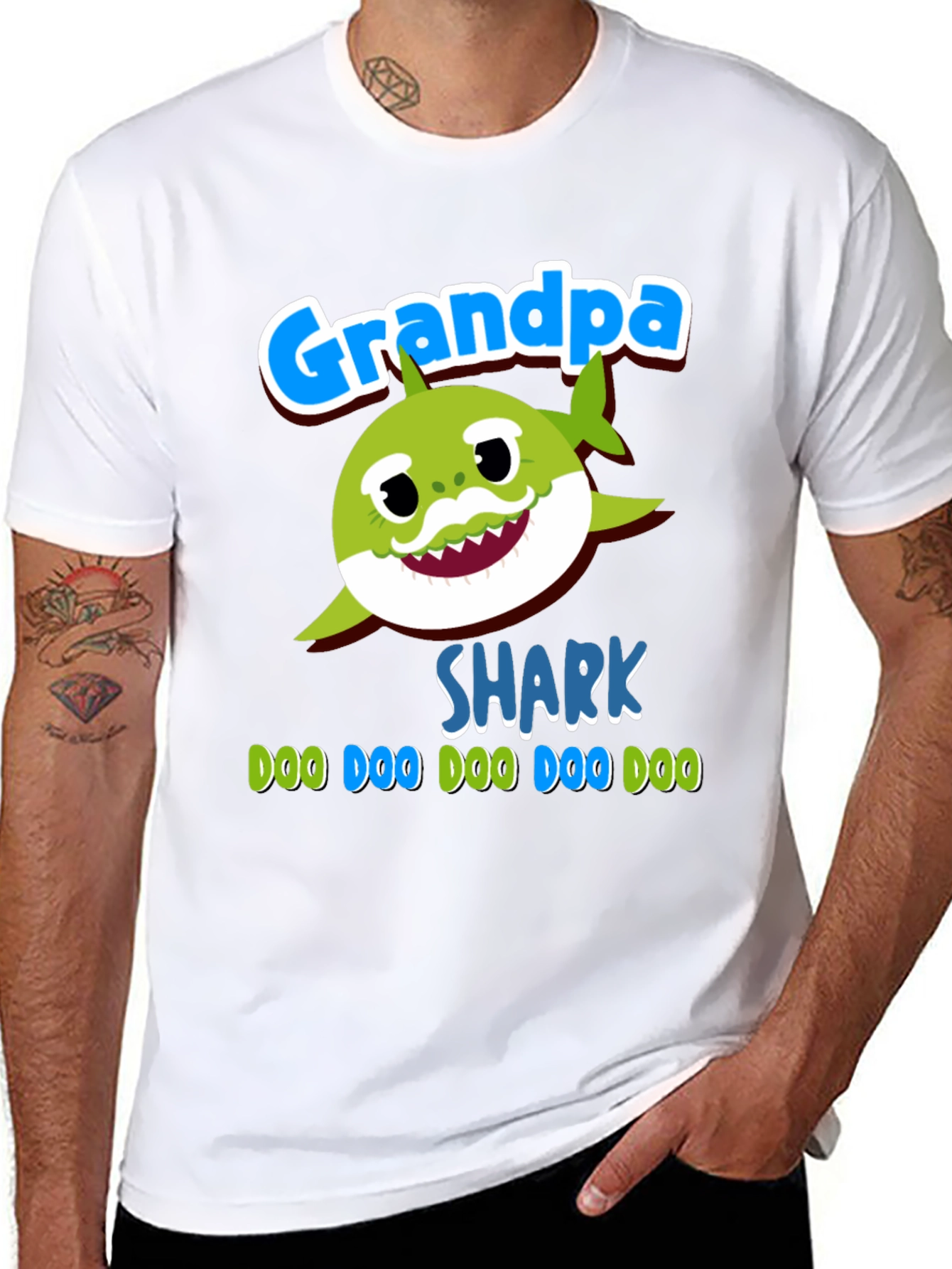 Grandpa Shark Graphic Tee - Doo Doo Doo
