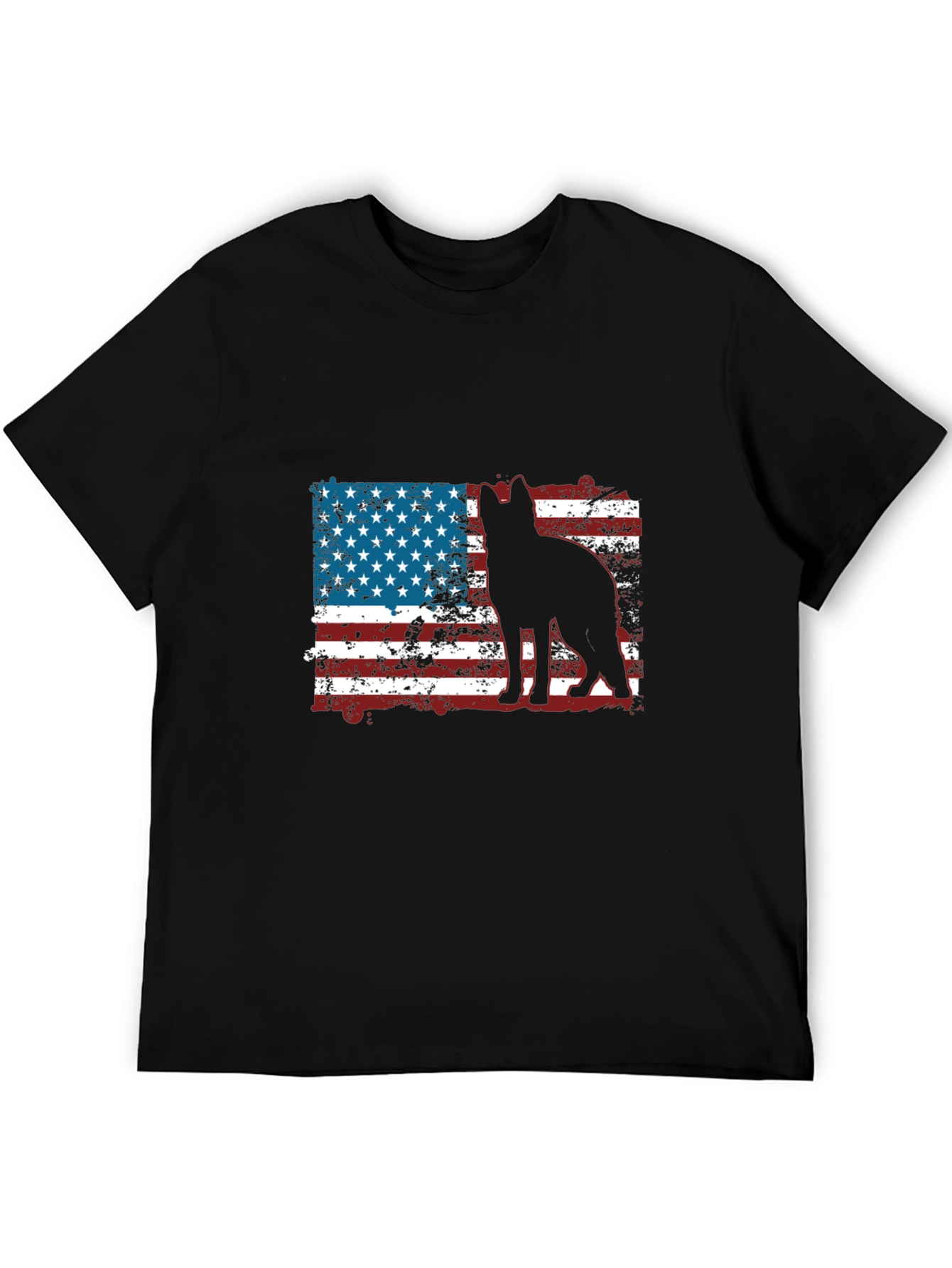 Patriotic Dog T-Shirt - American Flag Graphic Tee