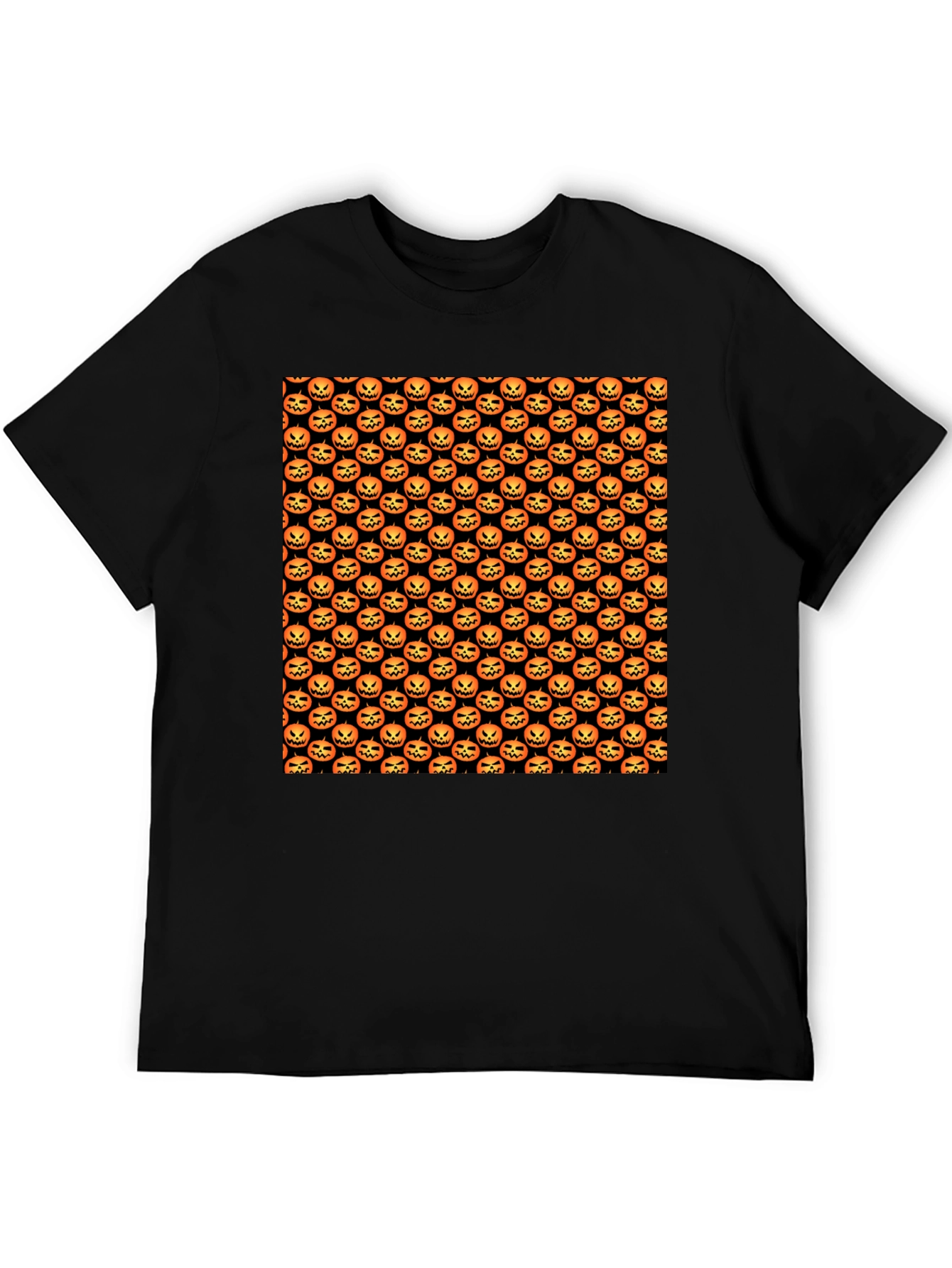 Halloween Pumpkin Pattern T-Shirt - Spooky Season Style