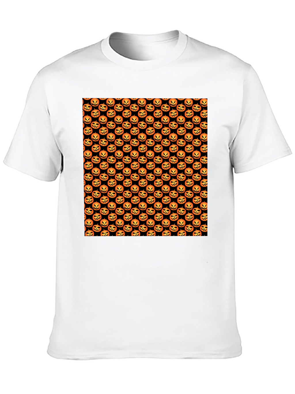 Halloween Pumpkin Pattern T-Shirt - Spooky Season Style