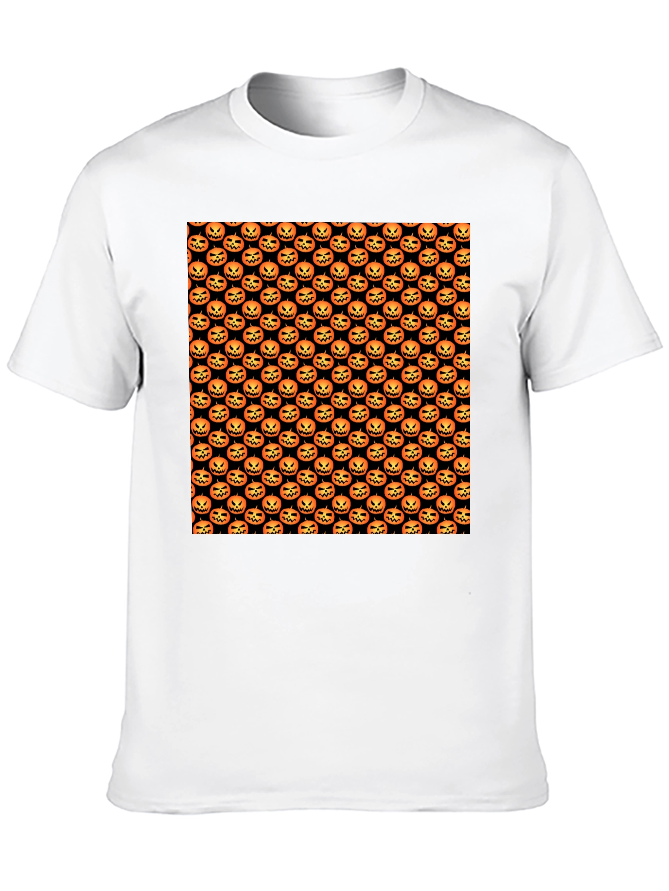 Halloween Pumpkin Pattern T-Shirt - Spooky Season Style