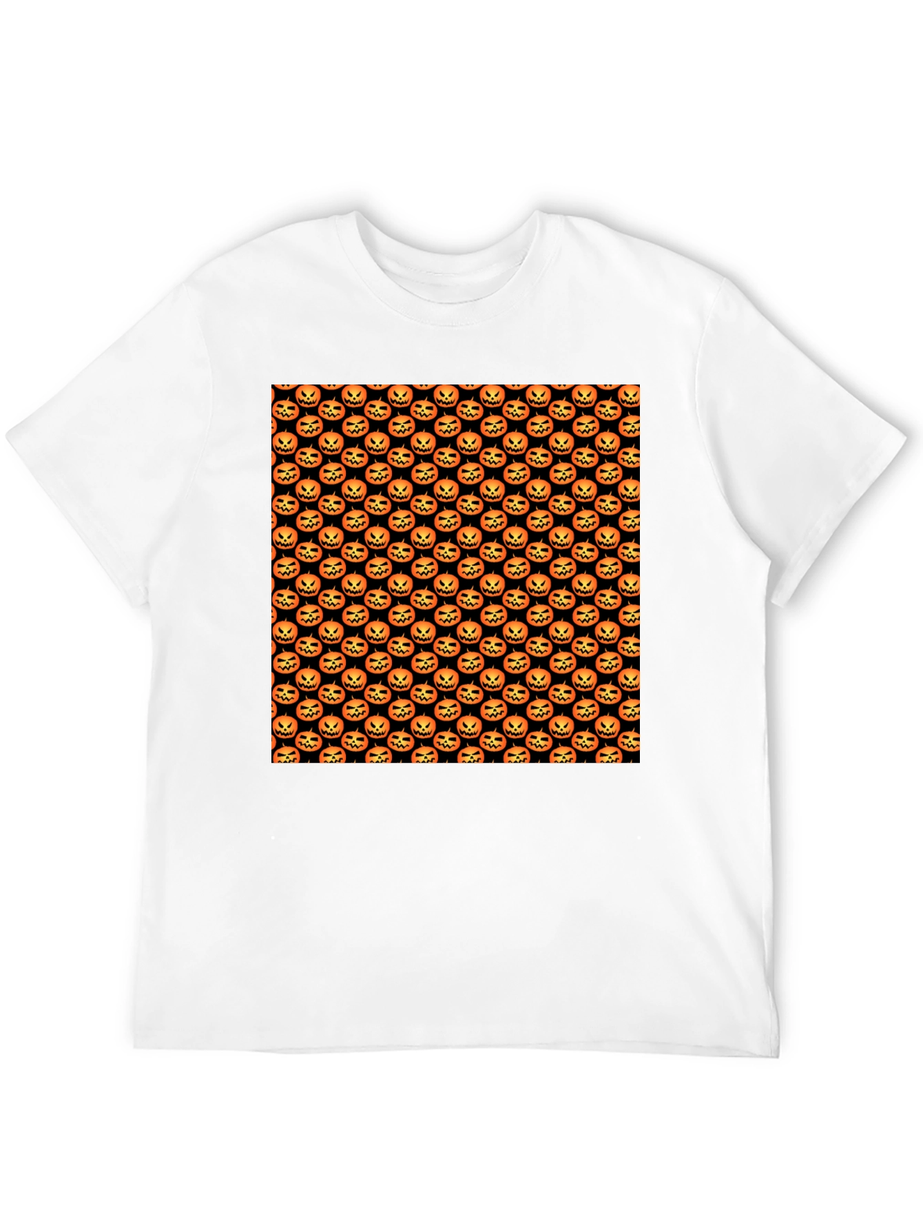 Halloween Pumpkin Pattern T-Shirt - Spooky Season Style