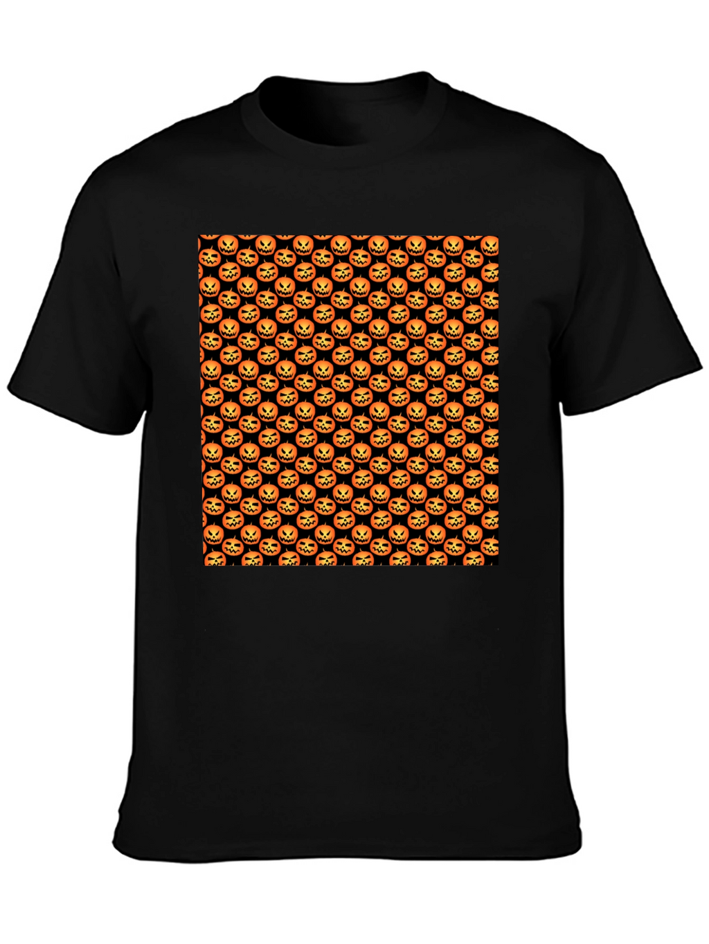 Halloween Pumpkin Pattern T-Shirt - Spooky Season Style