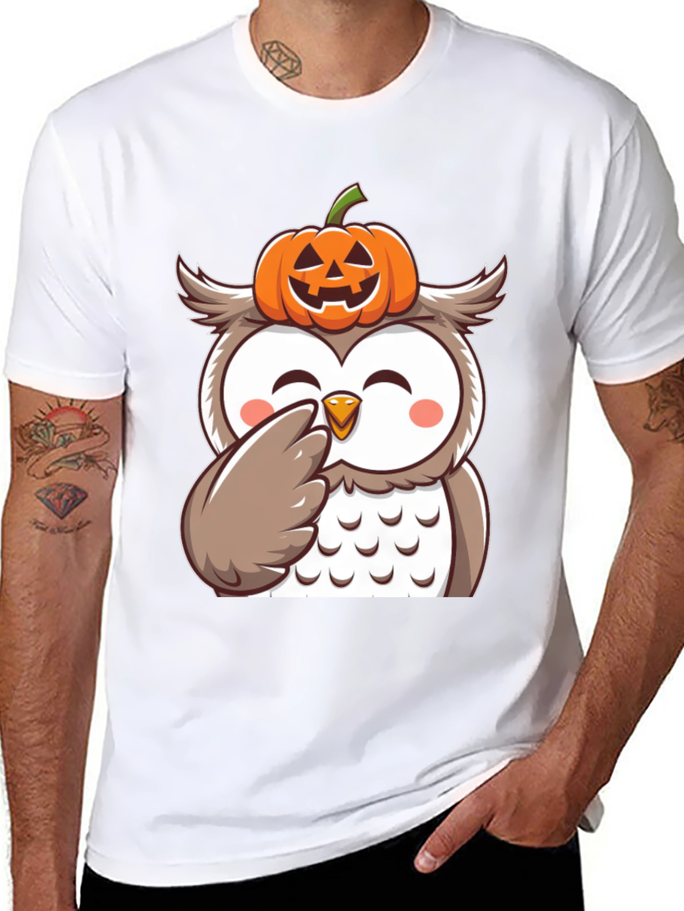Halloween Owl Pumpkin T-Shirt