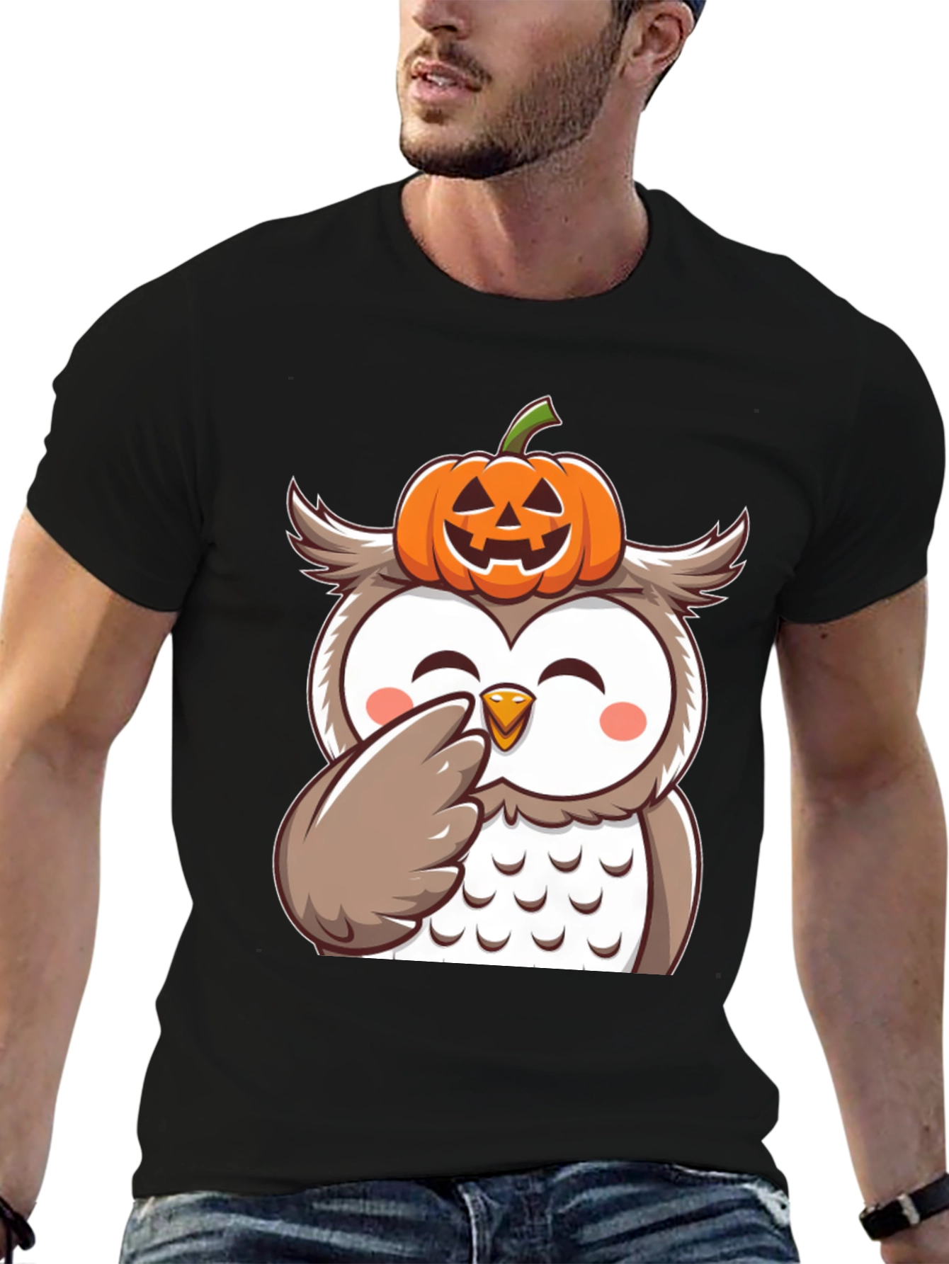 Halloween Owl Pumpkin T-Shirt