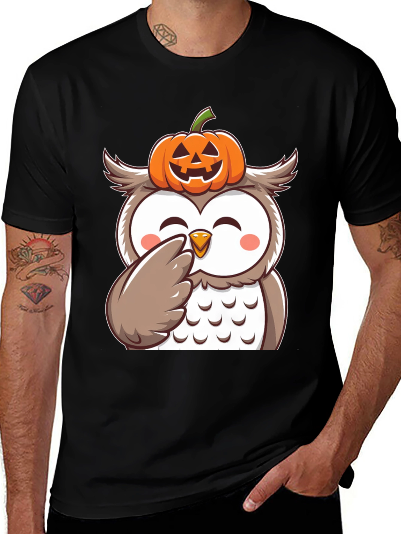 Halloween Owl Pumpkin T-Shirt