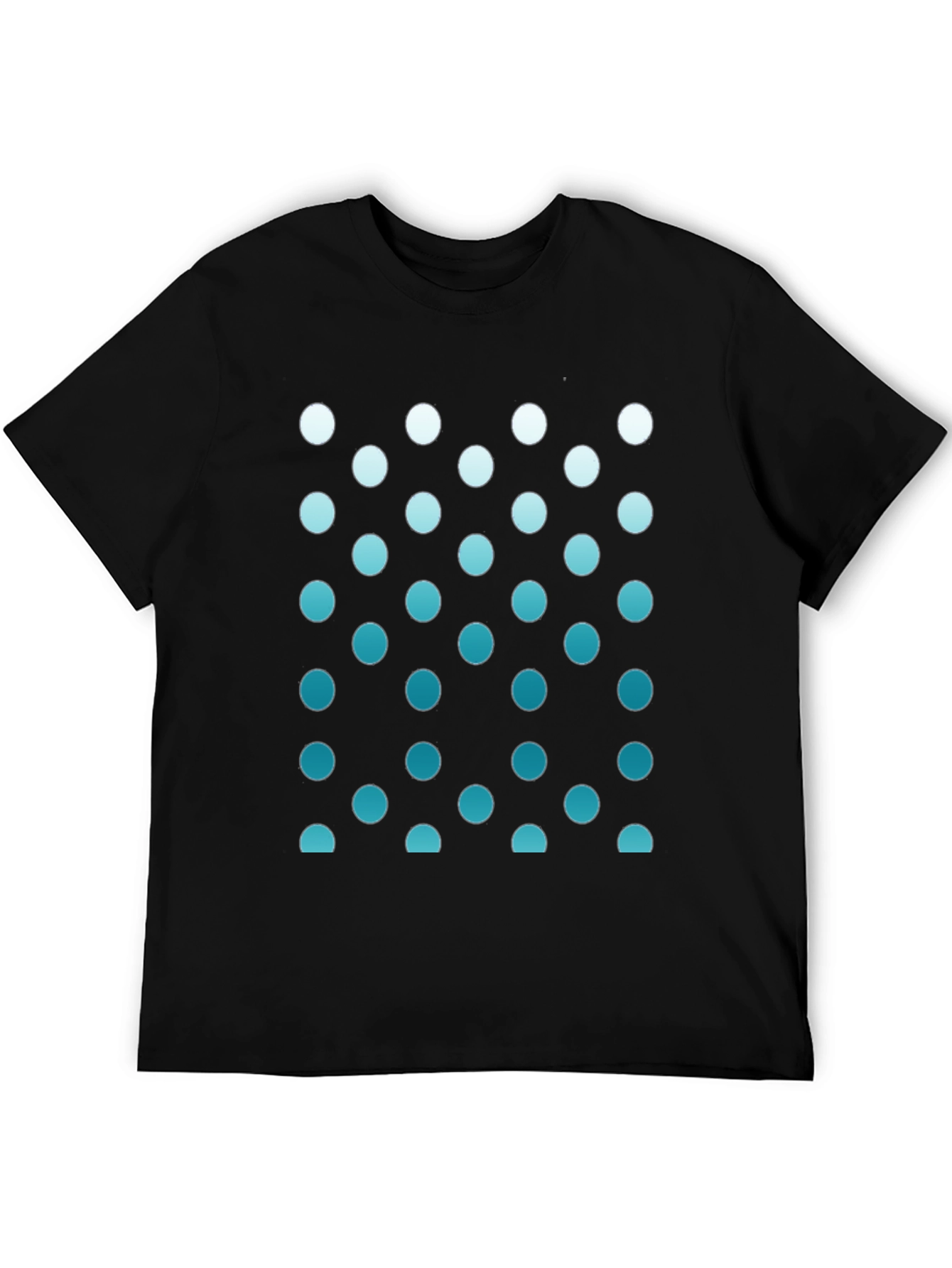 Stylish Black Tee with Gradient Dot Pattern