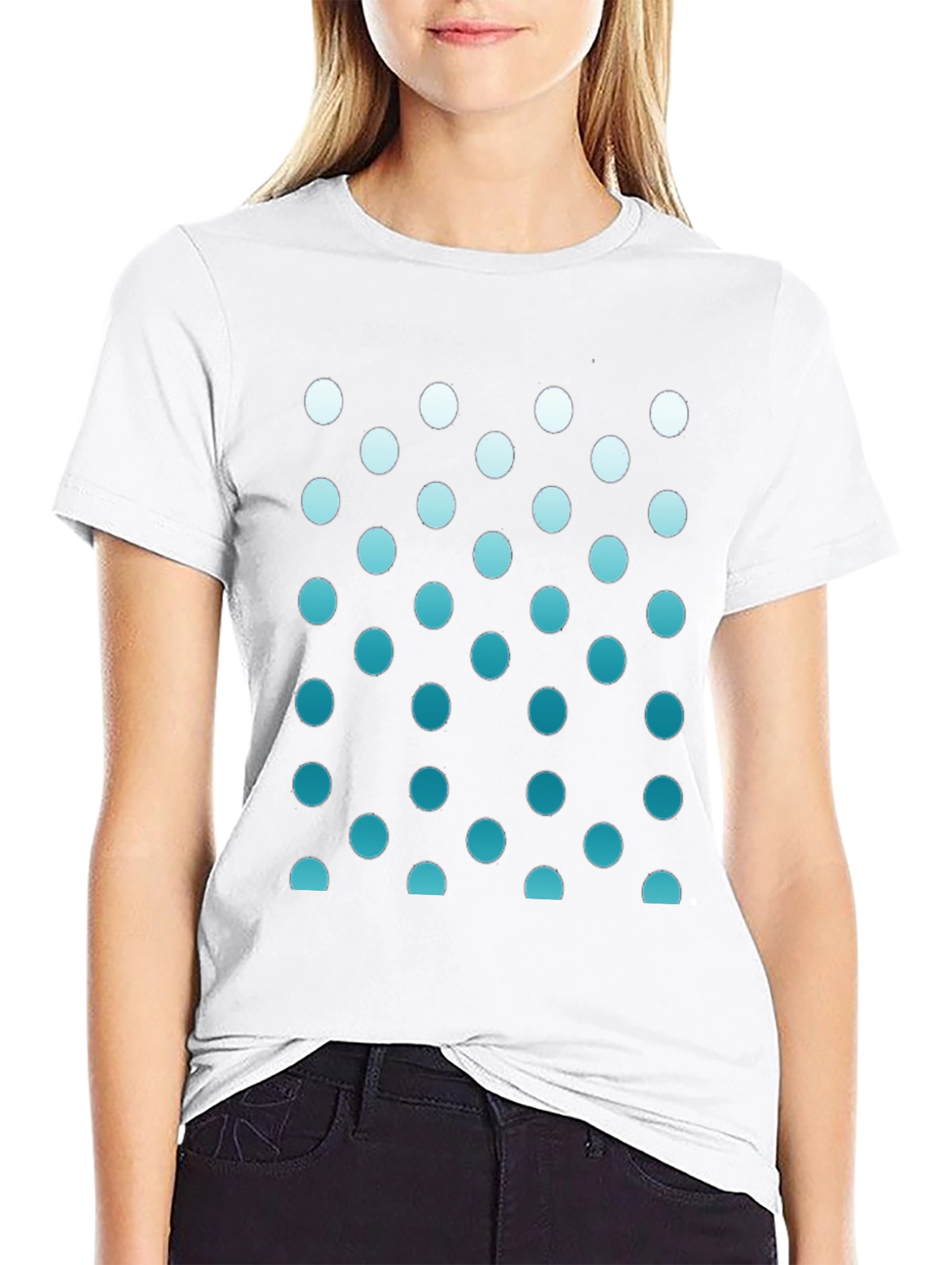 Stylish Black Tee with Gradient Dot Pattern