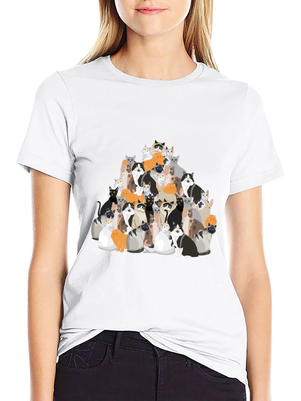 Cat Pile T-Shirt - Crazy Cat Lover Tee
