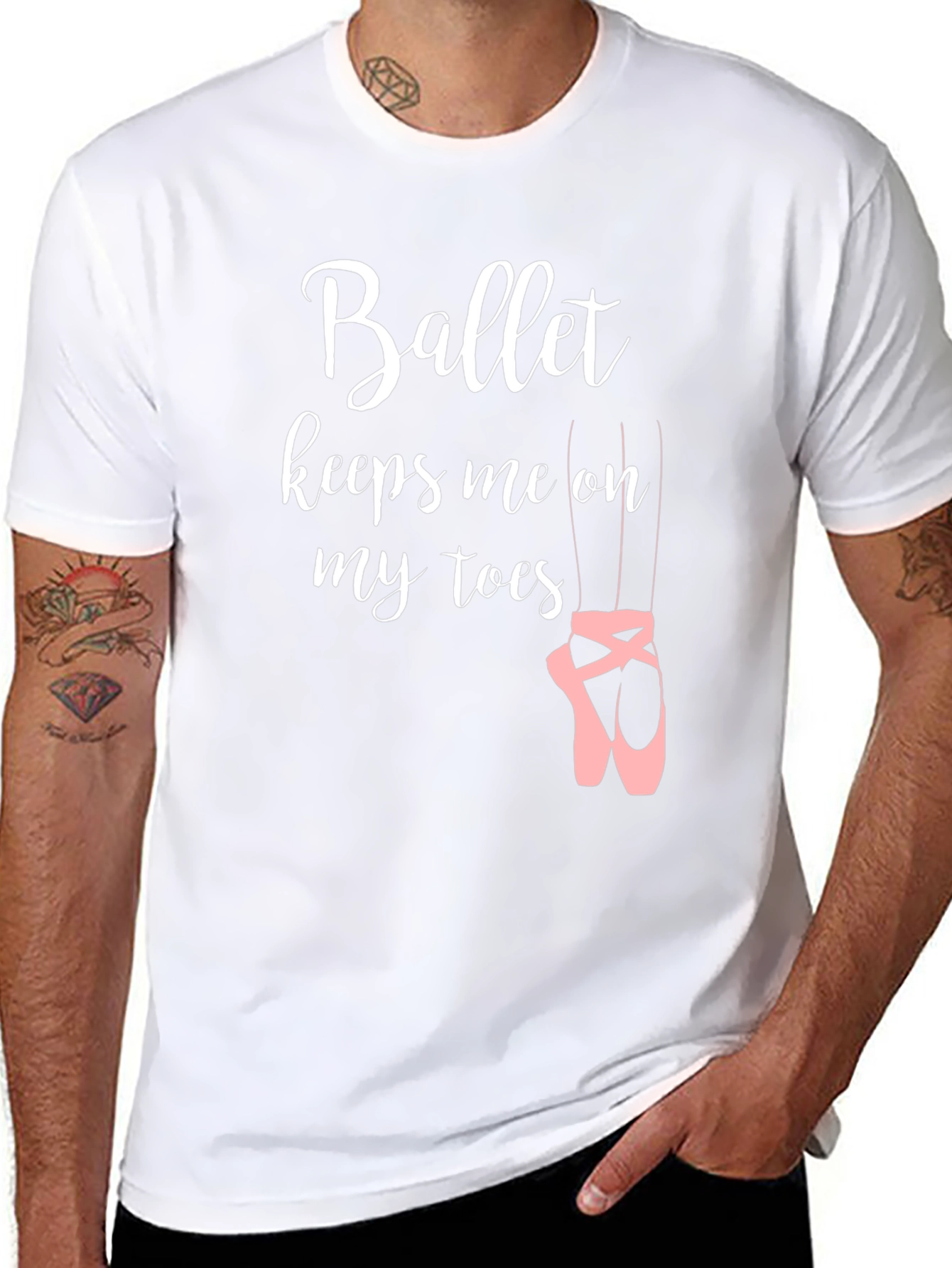 Ballet Keeps Me on My Toes Black T-Shirt