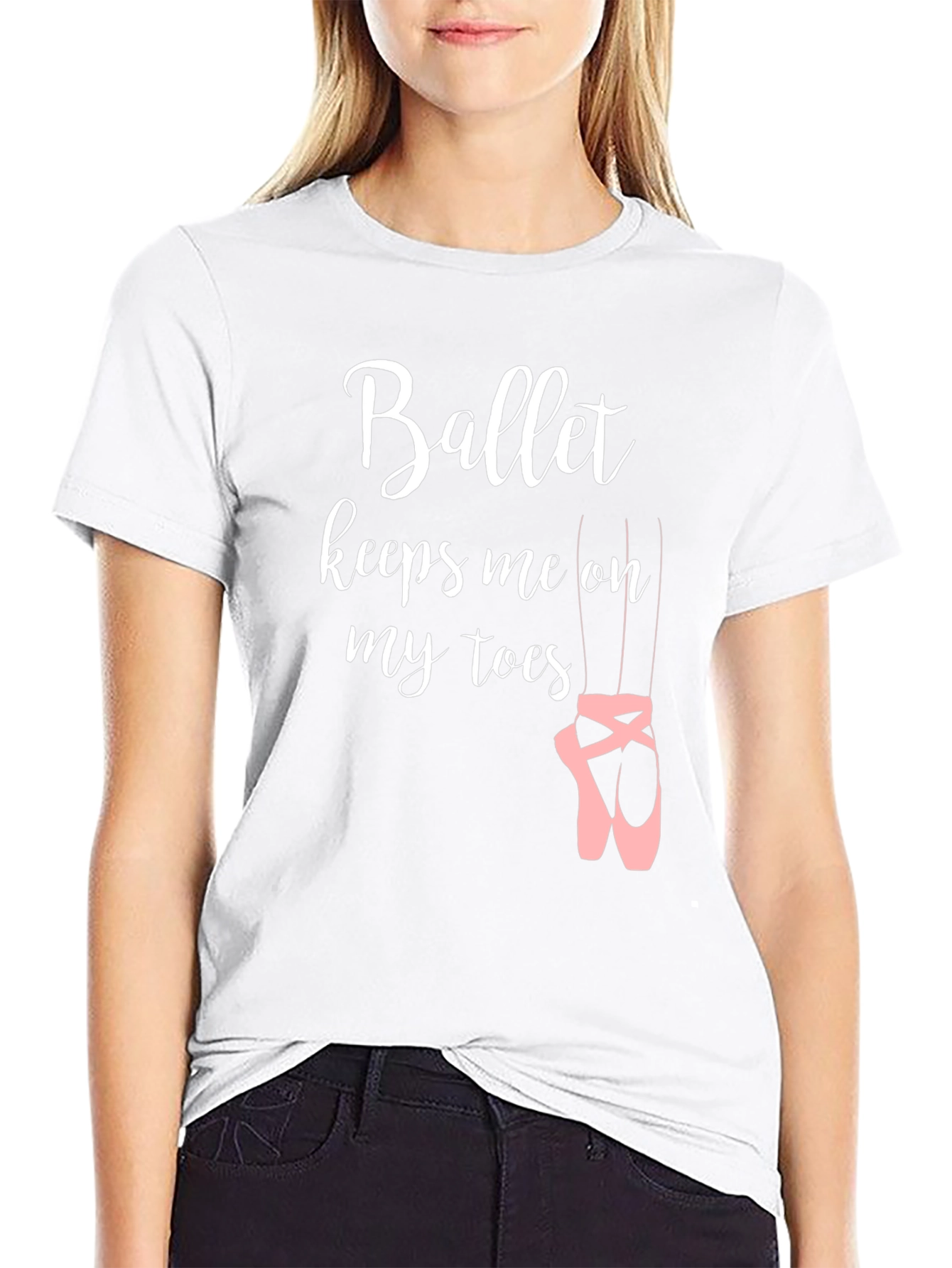 Ballet Keeps Me on My Toes Black T-Shirt