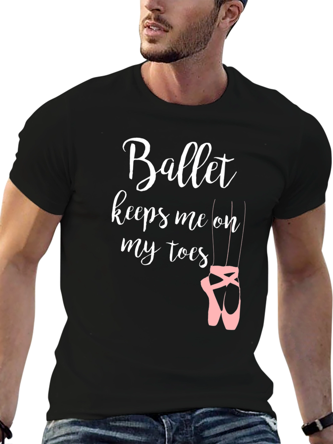 Ballet Keeps Me on My Toes Black T-Shirt