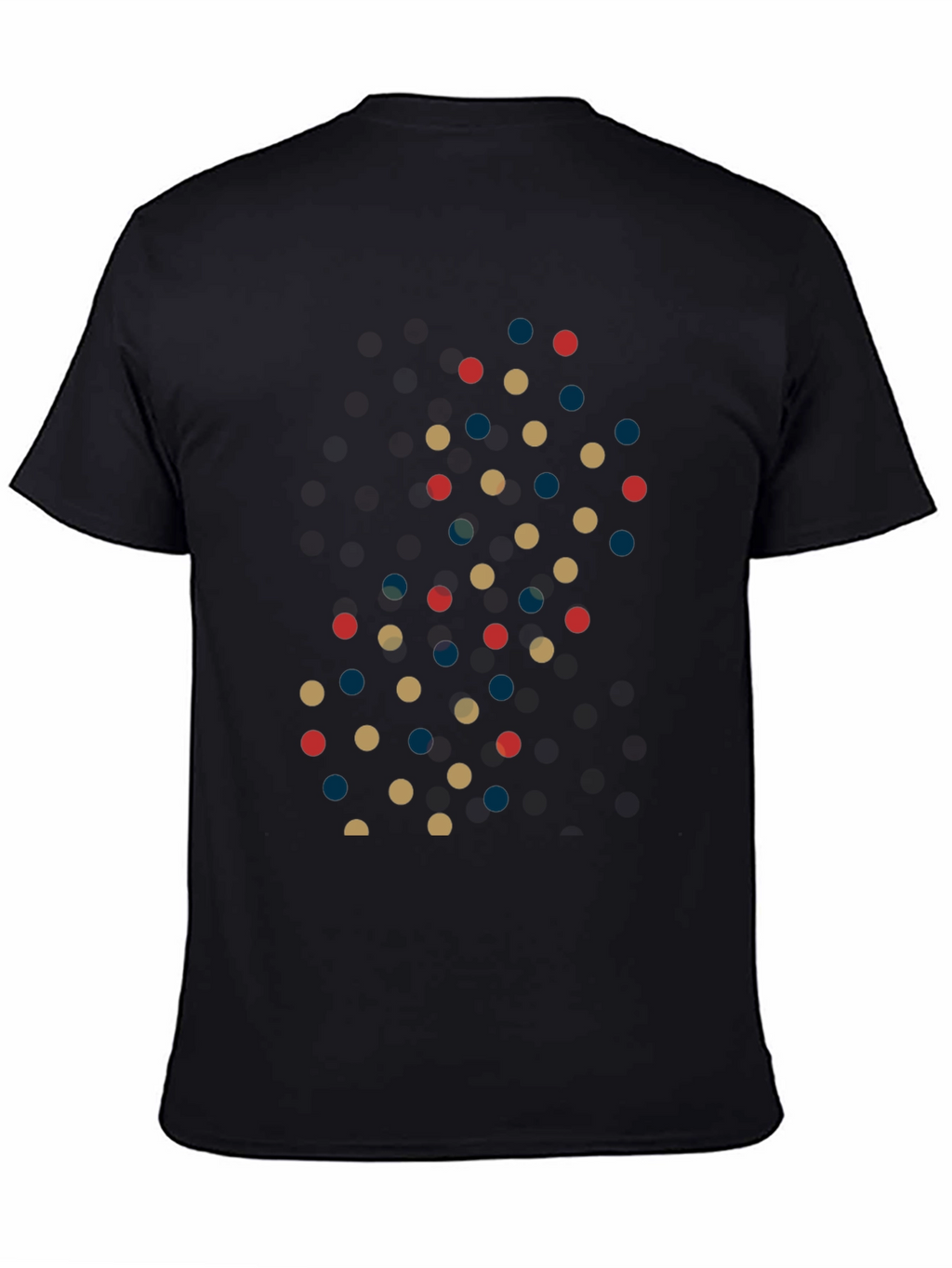 Retro Polka Dot Pattern Mens Black T-Shirt