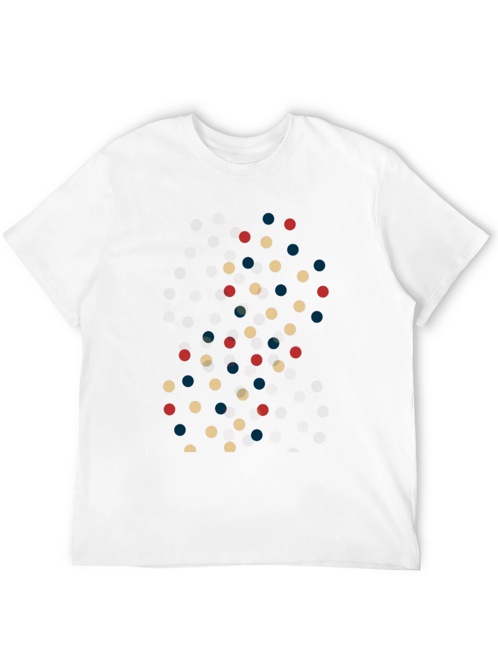 Retro Polka Dot Pattern Mens Black T-Shirt