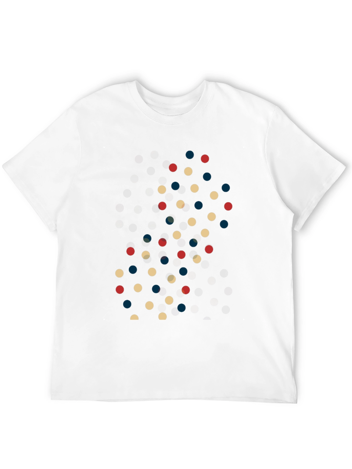 Retro Polka Dot Pattern Mens Black T-Shirt