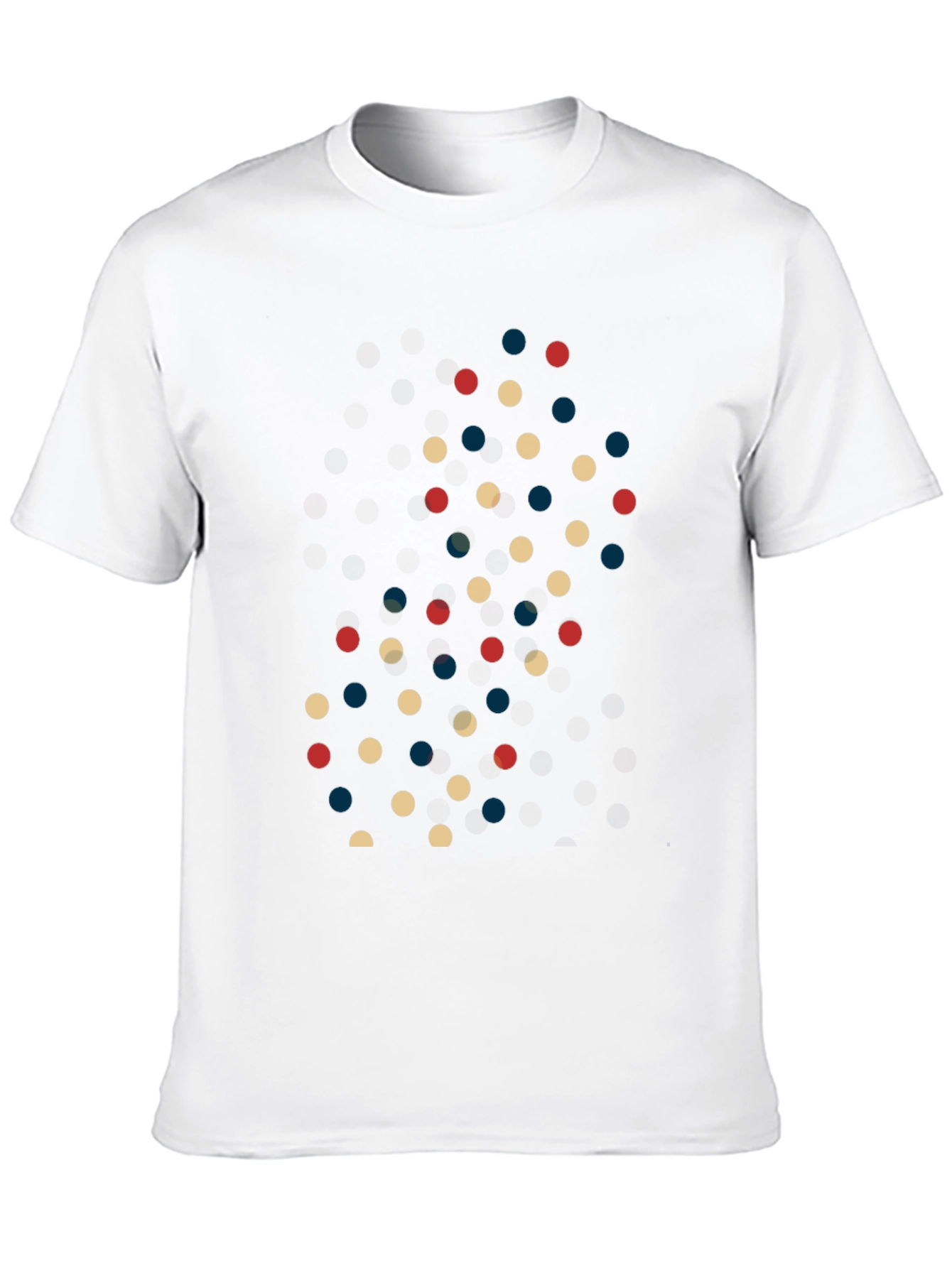 Retro Polka Dot Pattern Mens Black T-Shirt