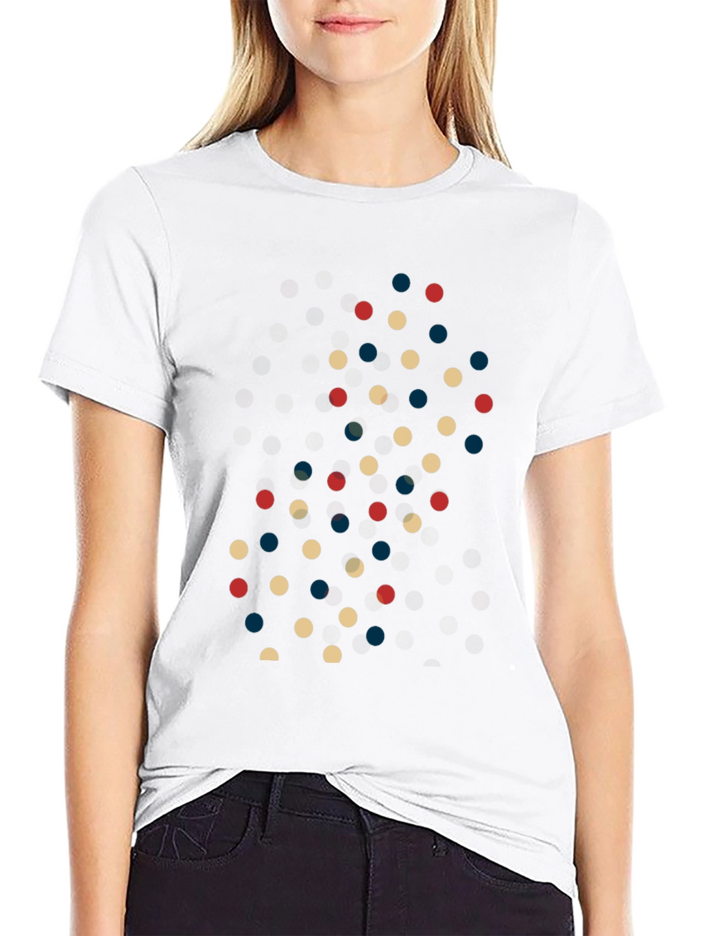 Retro Polka Dot Pattern Mens Black T-Shirt